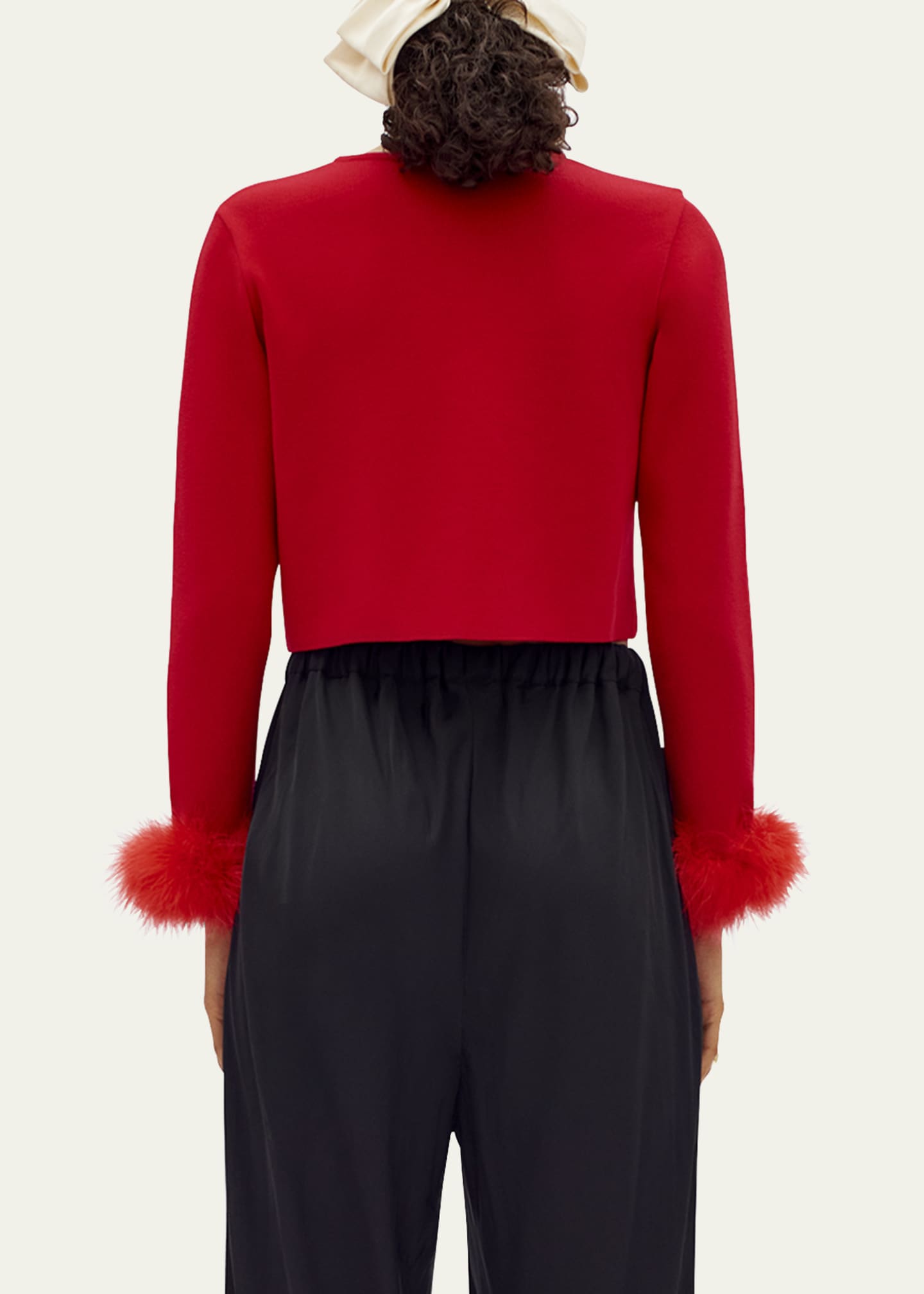 Cardigan with feather trim hotsell