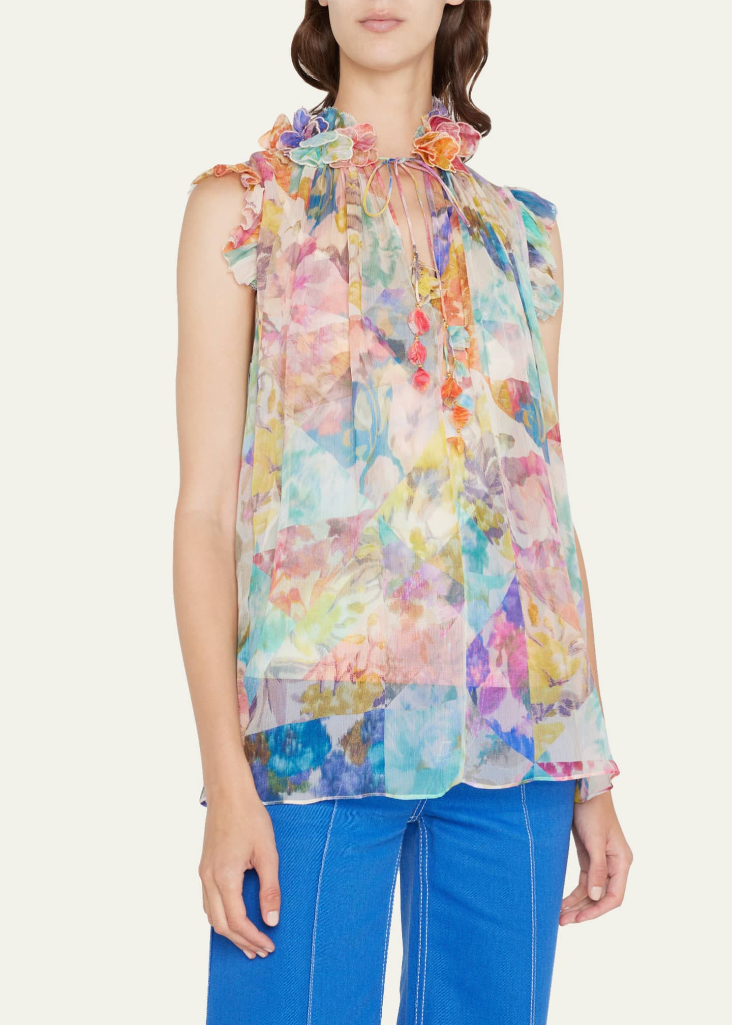 Zimmermann High Tide Frilled Tank Top - Bergdorf Goodman