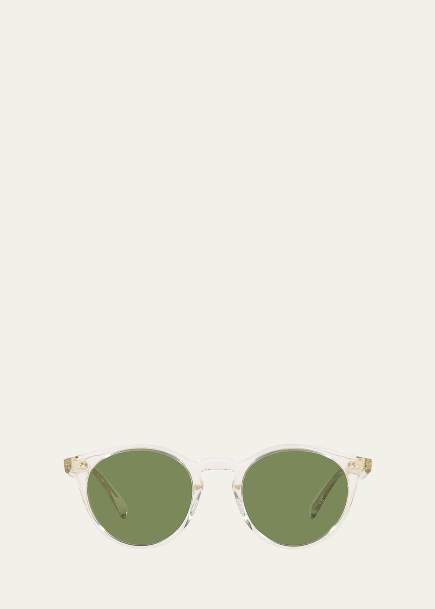 Clear Green Aviator Acetate Sunglasses