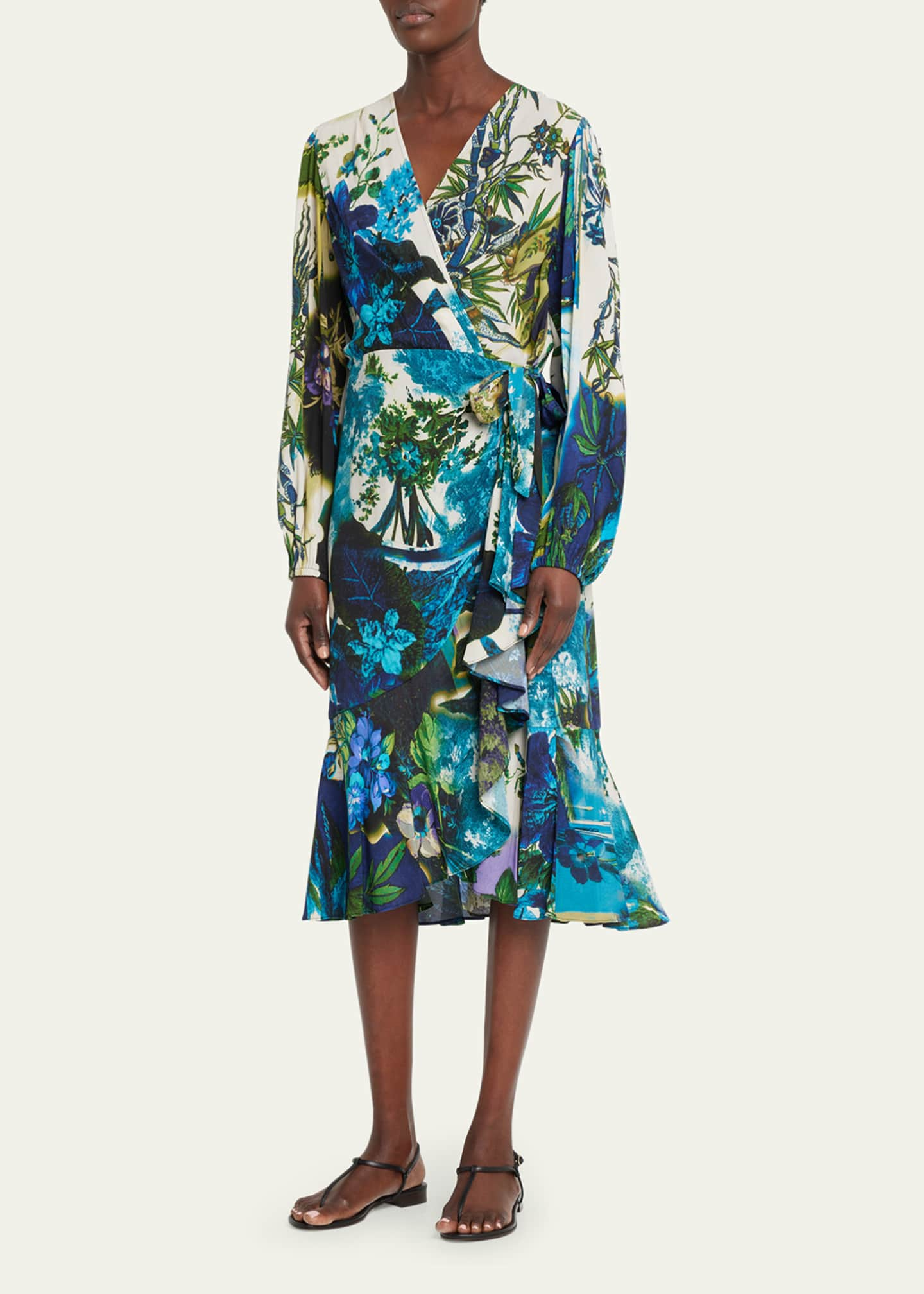 Blouson Wrap Dress