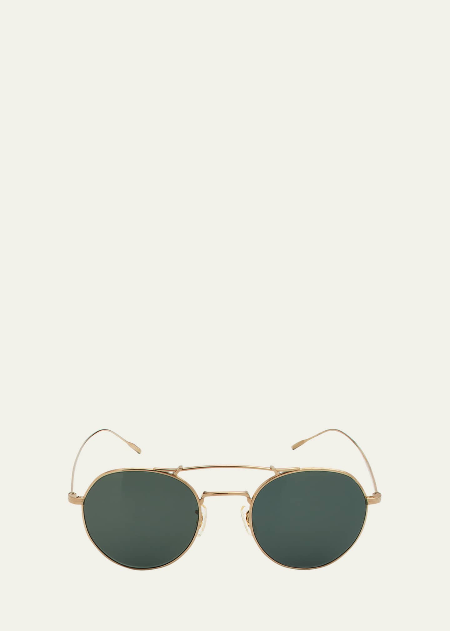 Oliver Peoples Curved Brow Titanium Aviator Sunglasses Bergdorf
