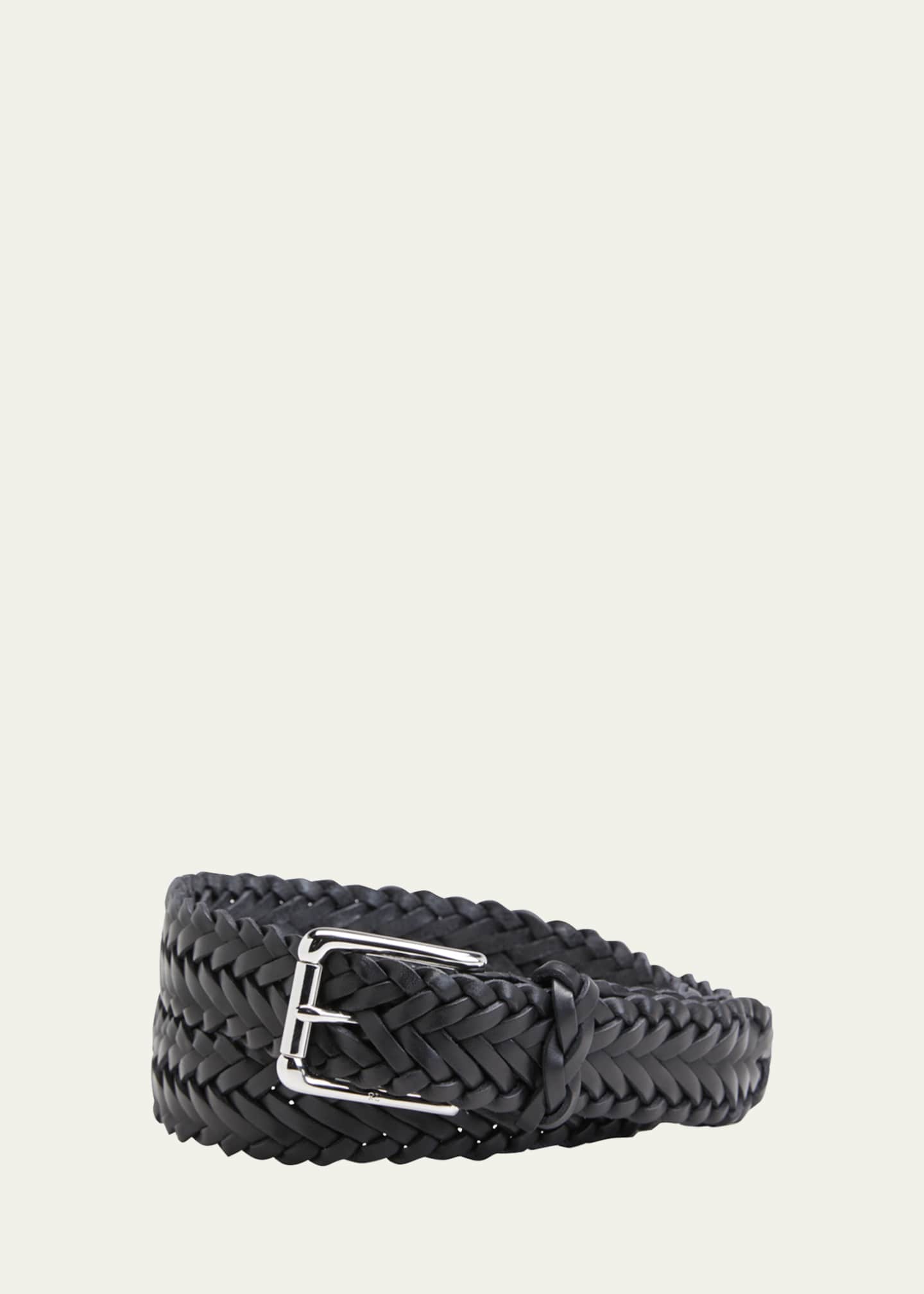 Ralph Lauren Purple Label Men's Braided Leather Belt, 32mm Bergdorf