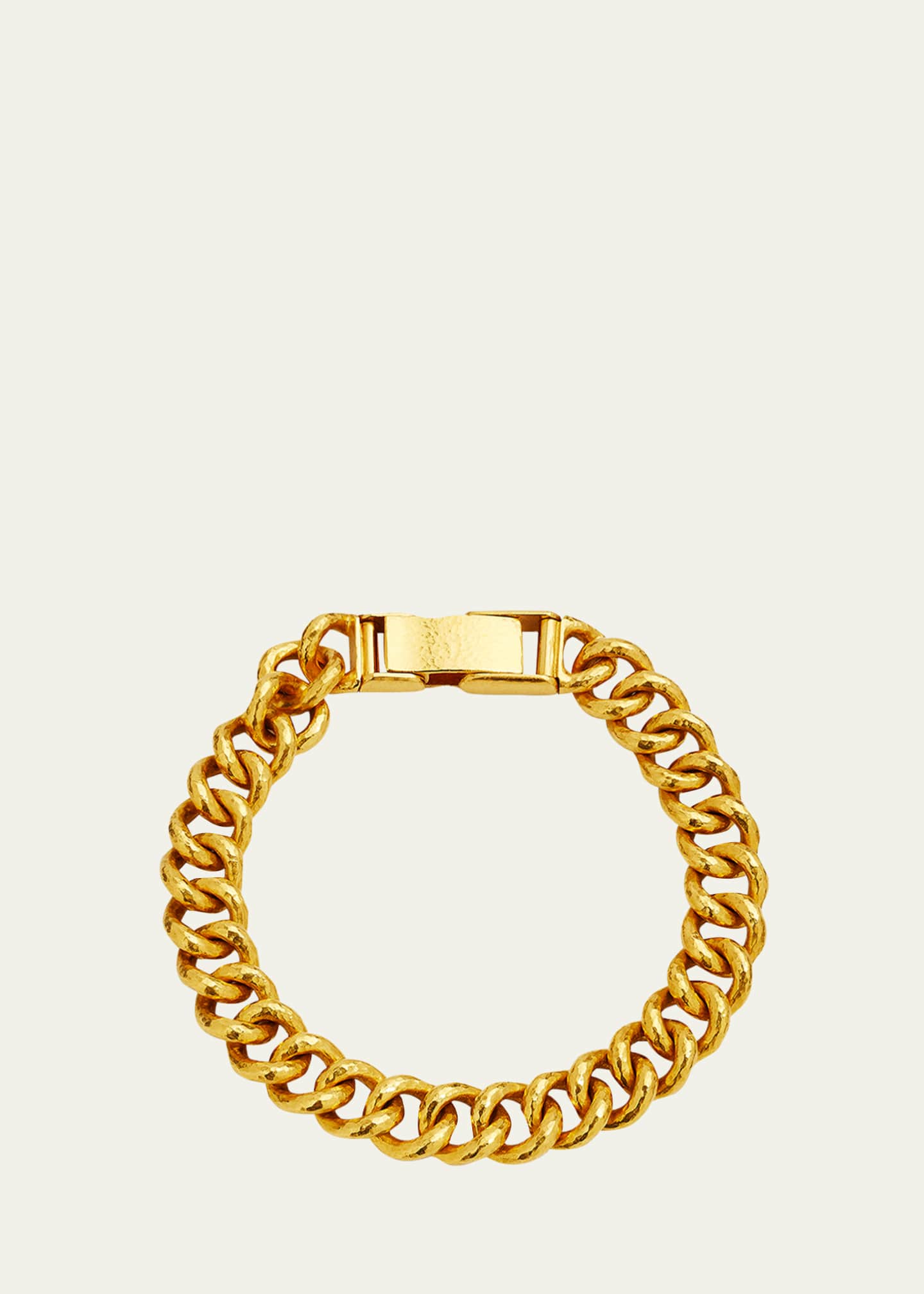 Gurhan Men's Hammered 24K Yellow Gold Cuban Chain Bracelet Bergdorf