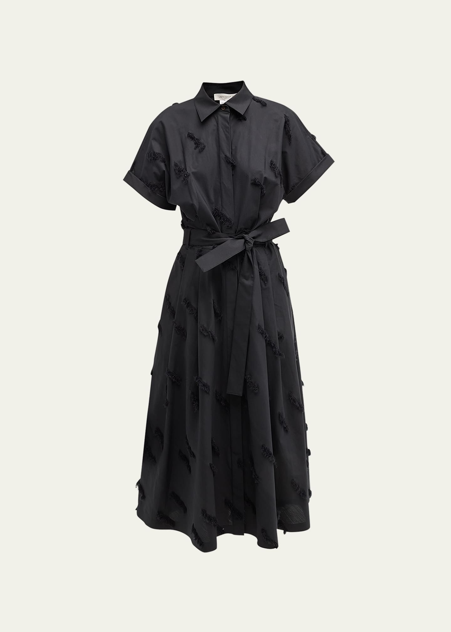 Lafayette 148 New York Upland FringeTrim Belted Shirtdress Bergdorf