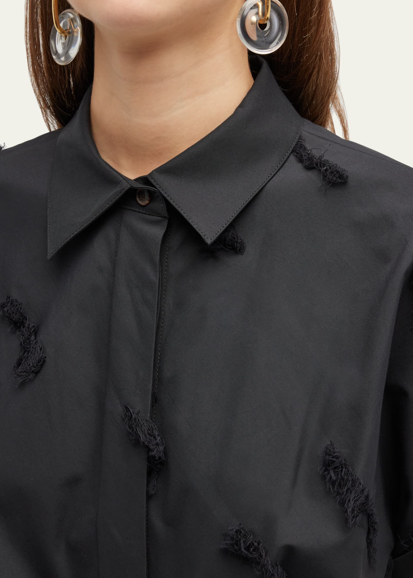 Lafayette 148 New York Upland FringeTrim Belted Shirtdress Bergdorf