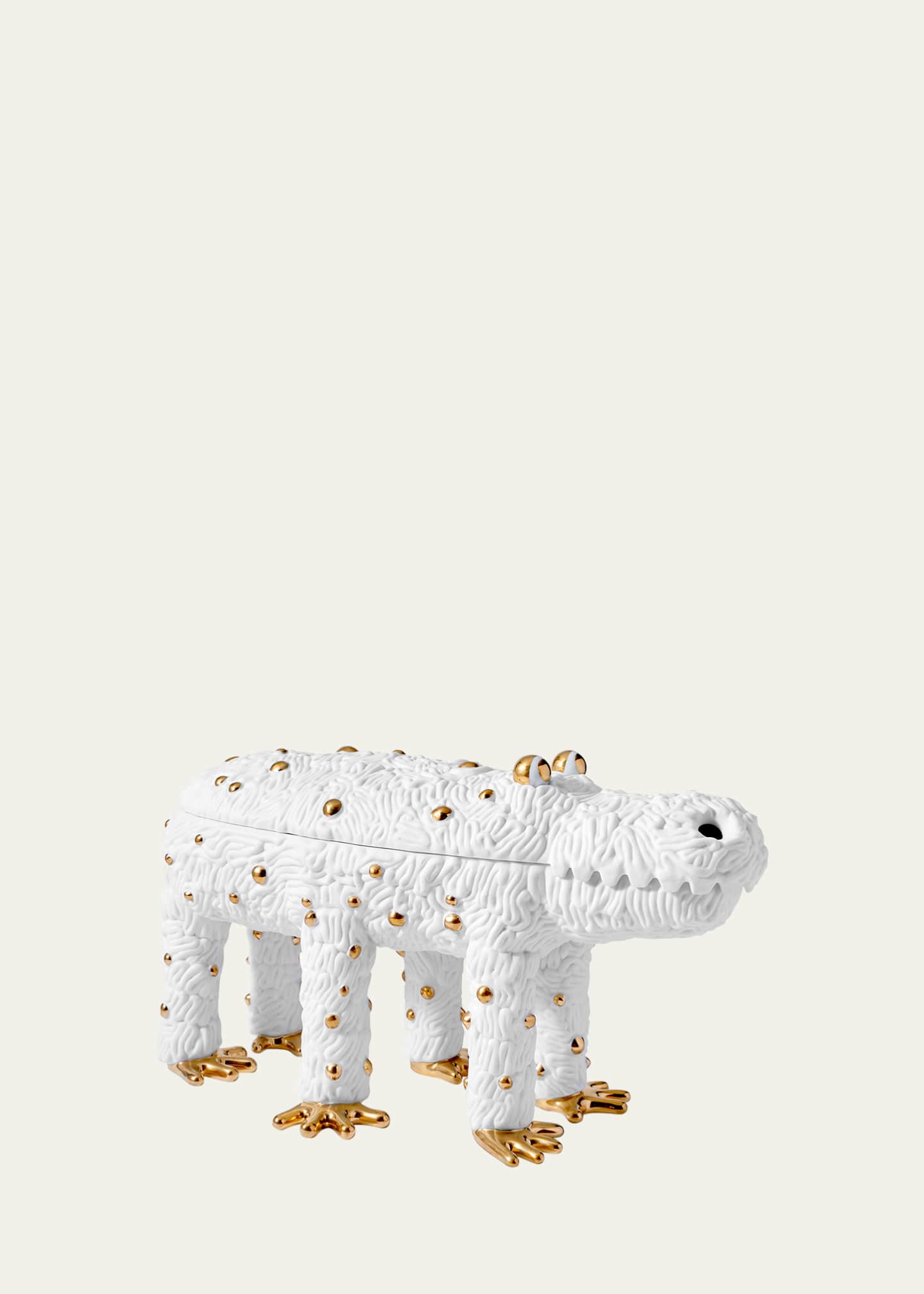 L'Objet Limited Edition Haas Pedro the Croc Box, White Image 1 of 4