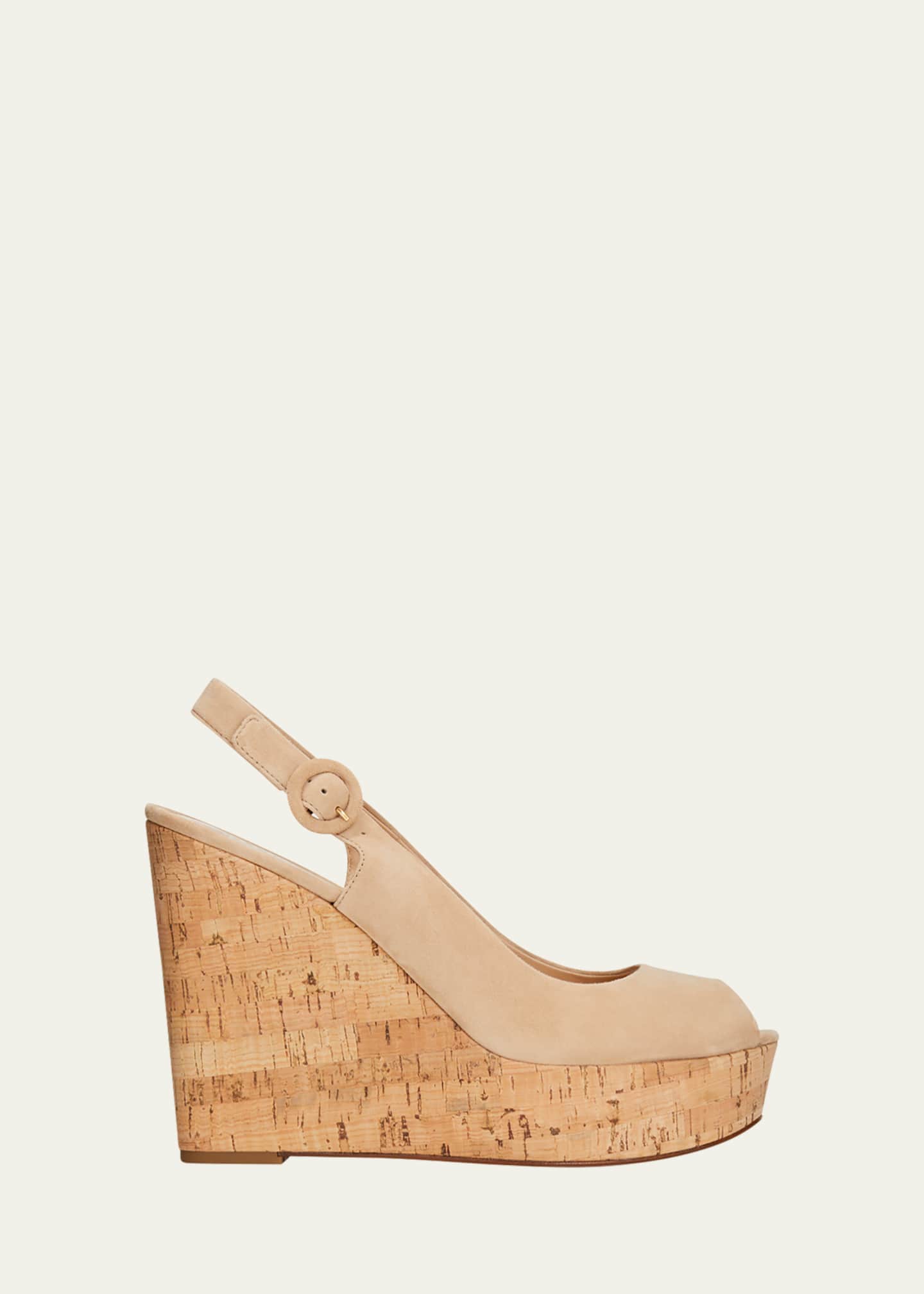 Veronica Beard Dali Suede Slingback PeepToe Wedge Sandals Bergdorf