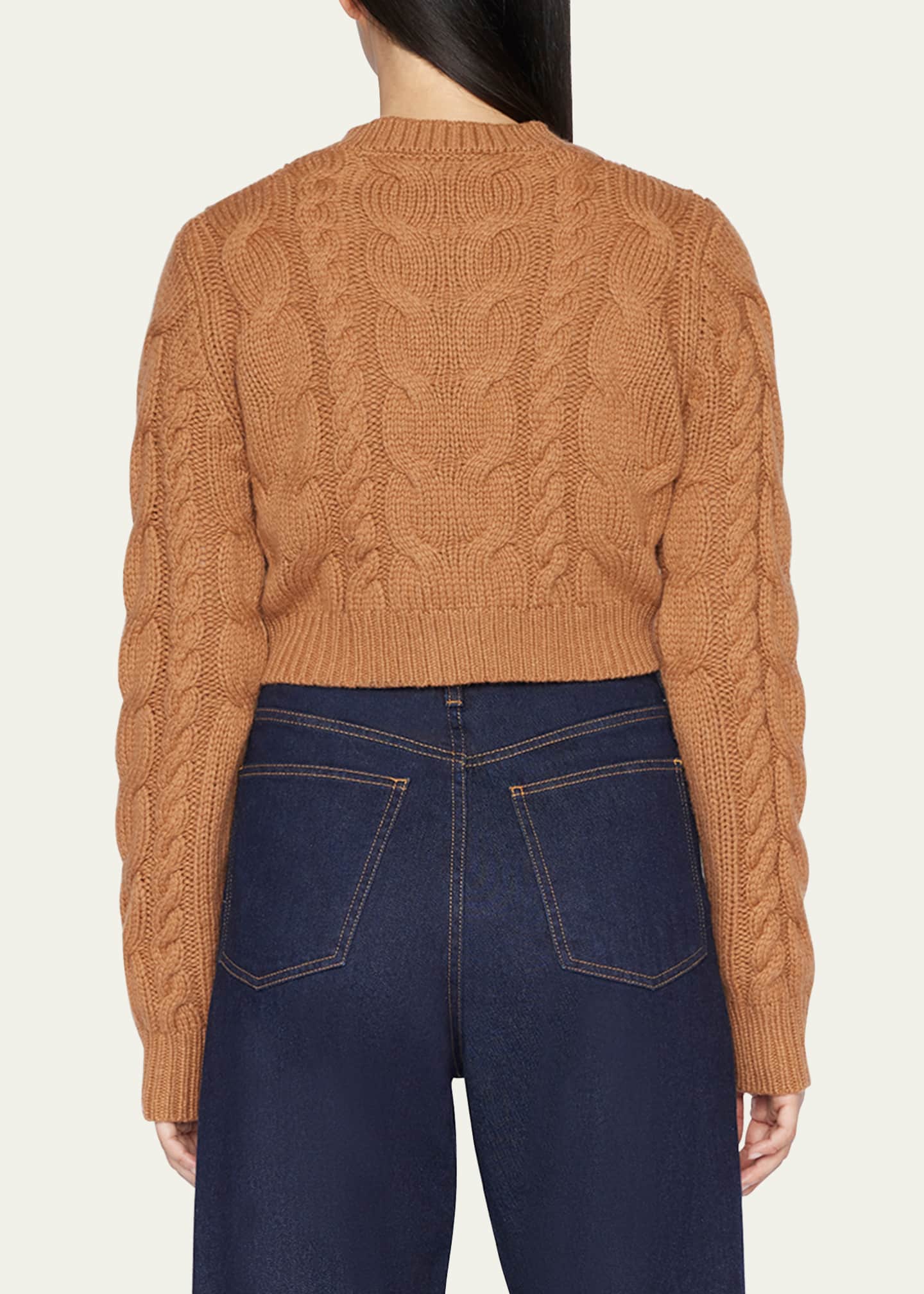 FRAME Cropped CableKnit Cardigan Bergdorf Goodman