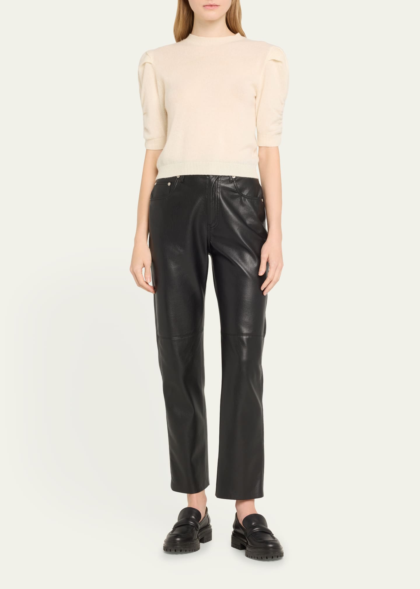 FRAME Ruched Cashmere-Wool Sweater Image 2 of 5