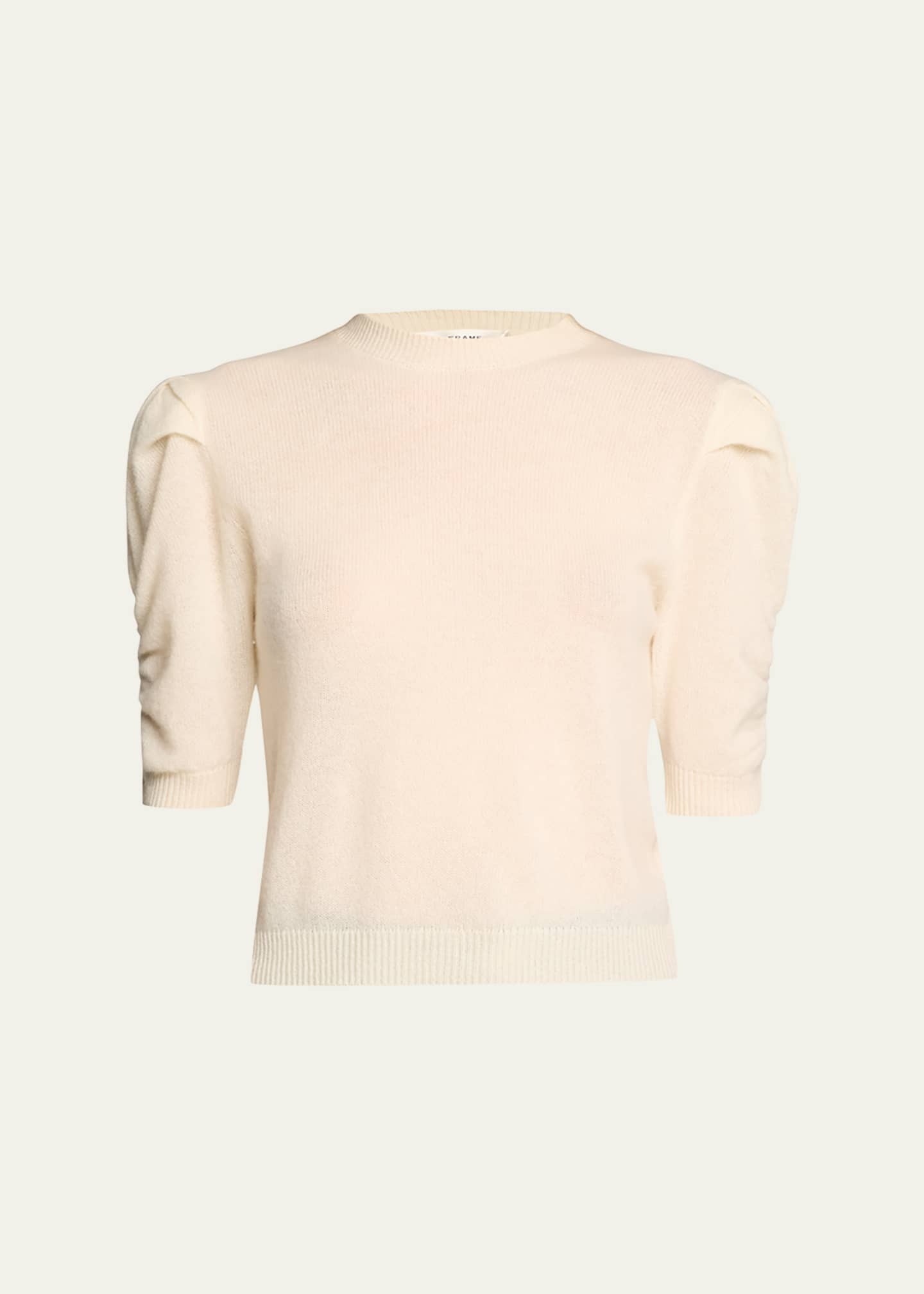 FRAME Ruched Cashmere-Wool Sweater Image 1 of 5