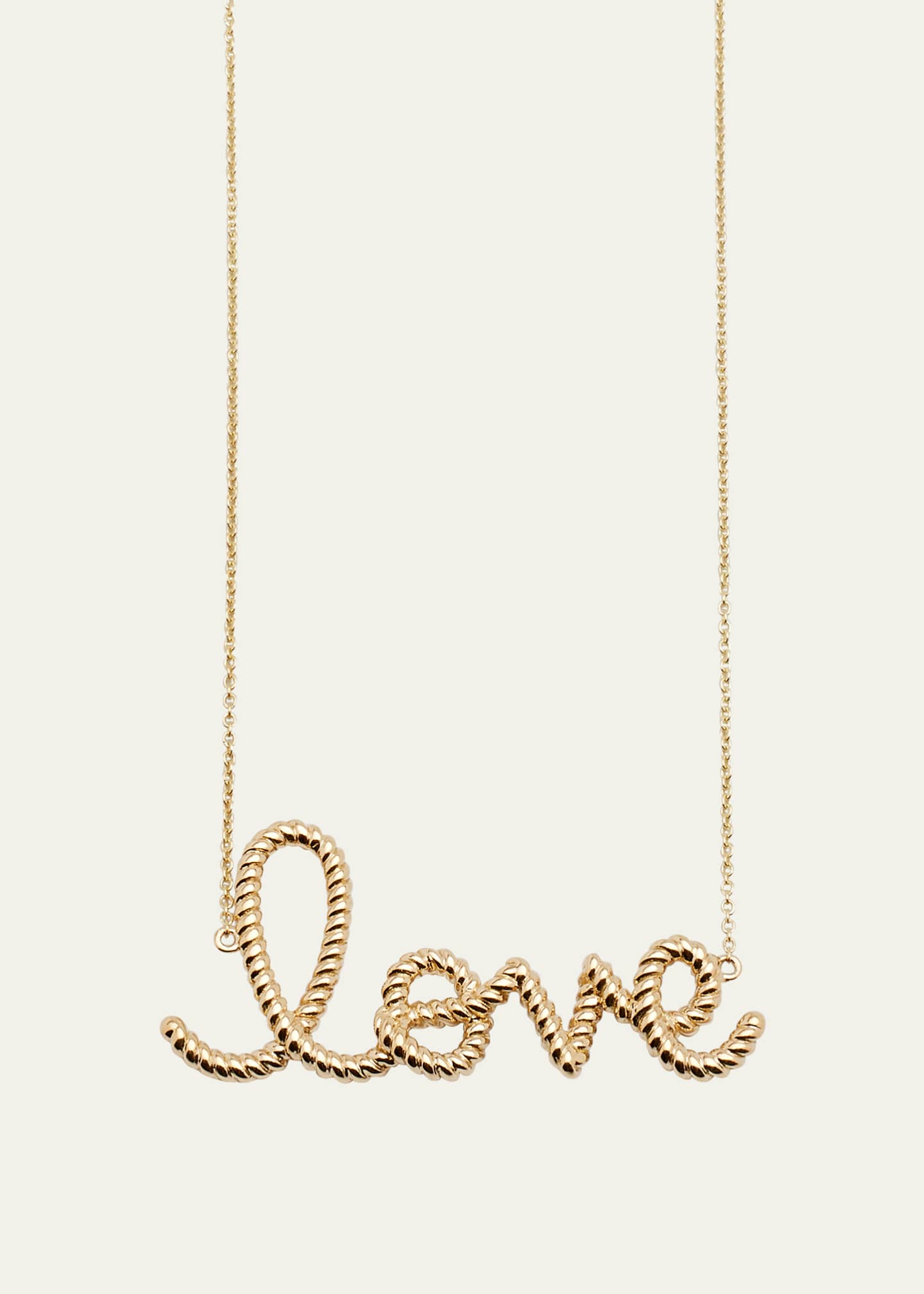 Sydney Evan 14K Big Love Script Rope Necklace Image 1 of 4