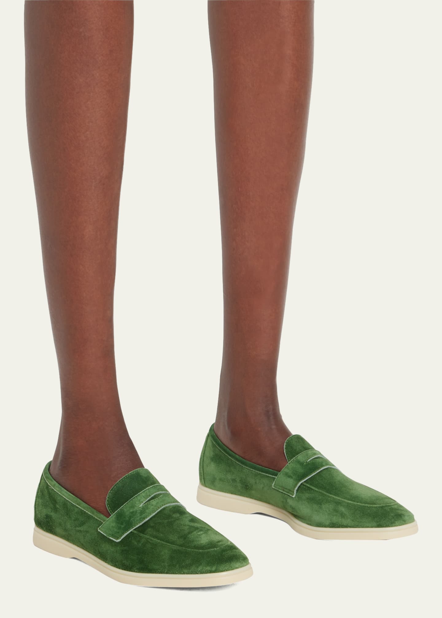 Bougeotte Gazon Suede Sporty Penny Loafers Bergdorf Goodman