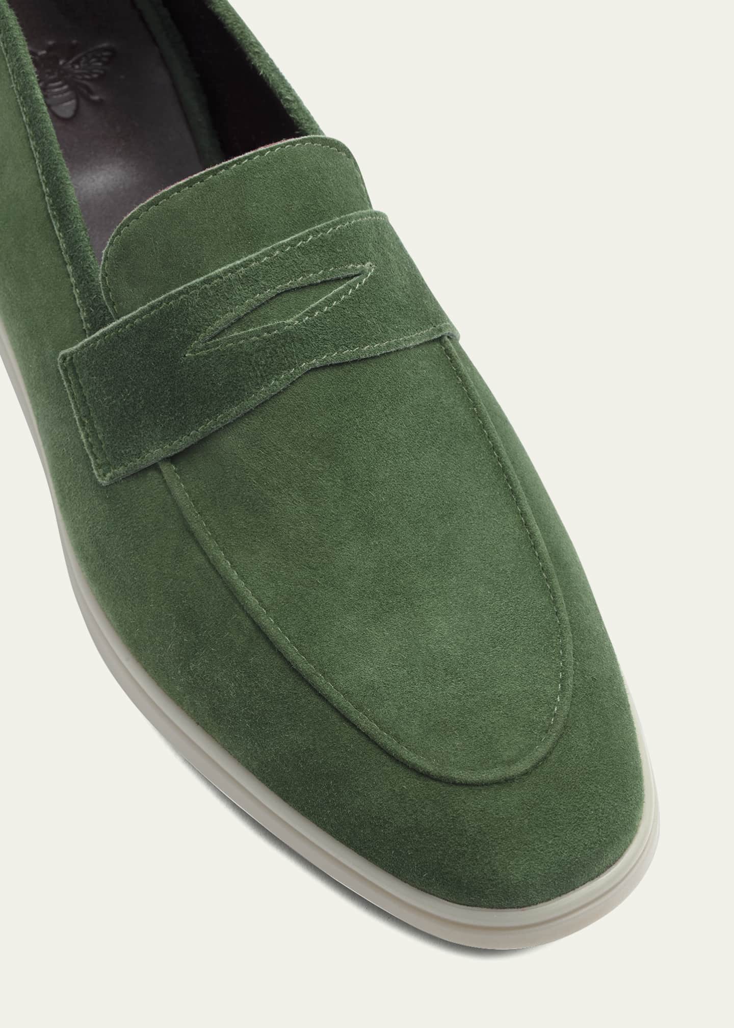 Bougeotte Gazon Suede Sporty Penny Loafers Bergdorf Goodman