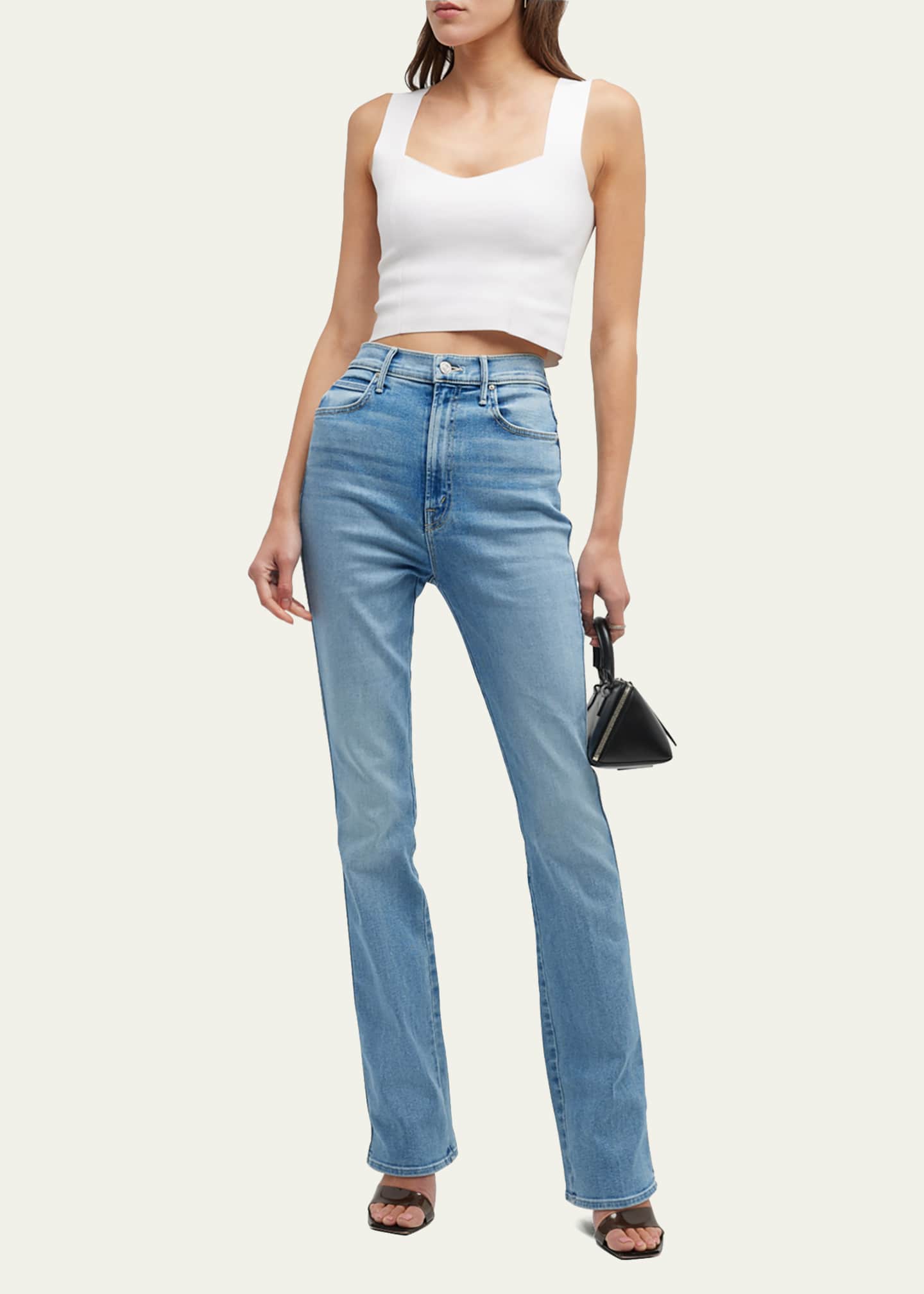 MOTHER The Smokin Double Heel High Rise Straight Jeans Bergdorf Goodman