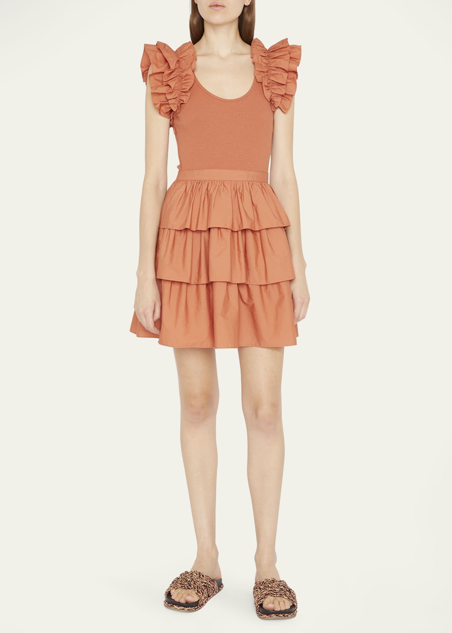 Ulla Johnson Hanna Tiered Ruffle Mini Dress Bergdorf Goodman