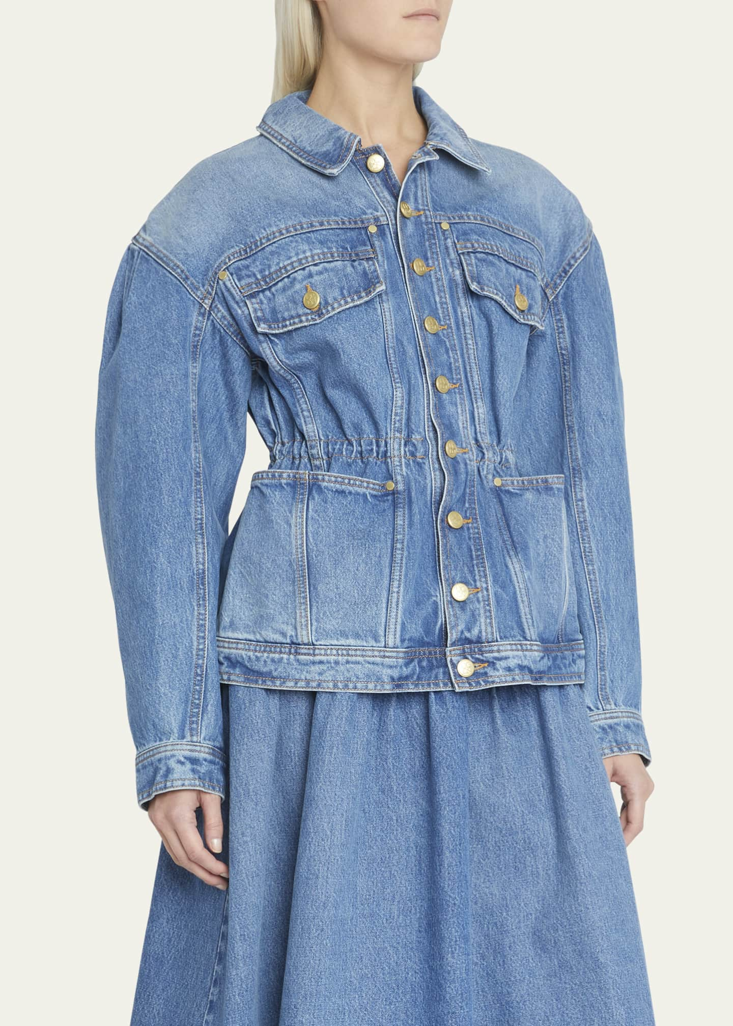 Odette Denim Jacket in Purple - Ulla Johnson