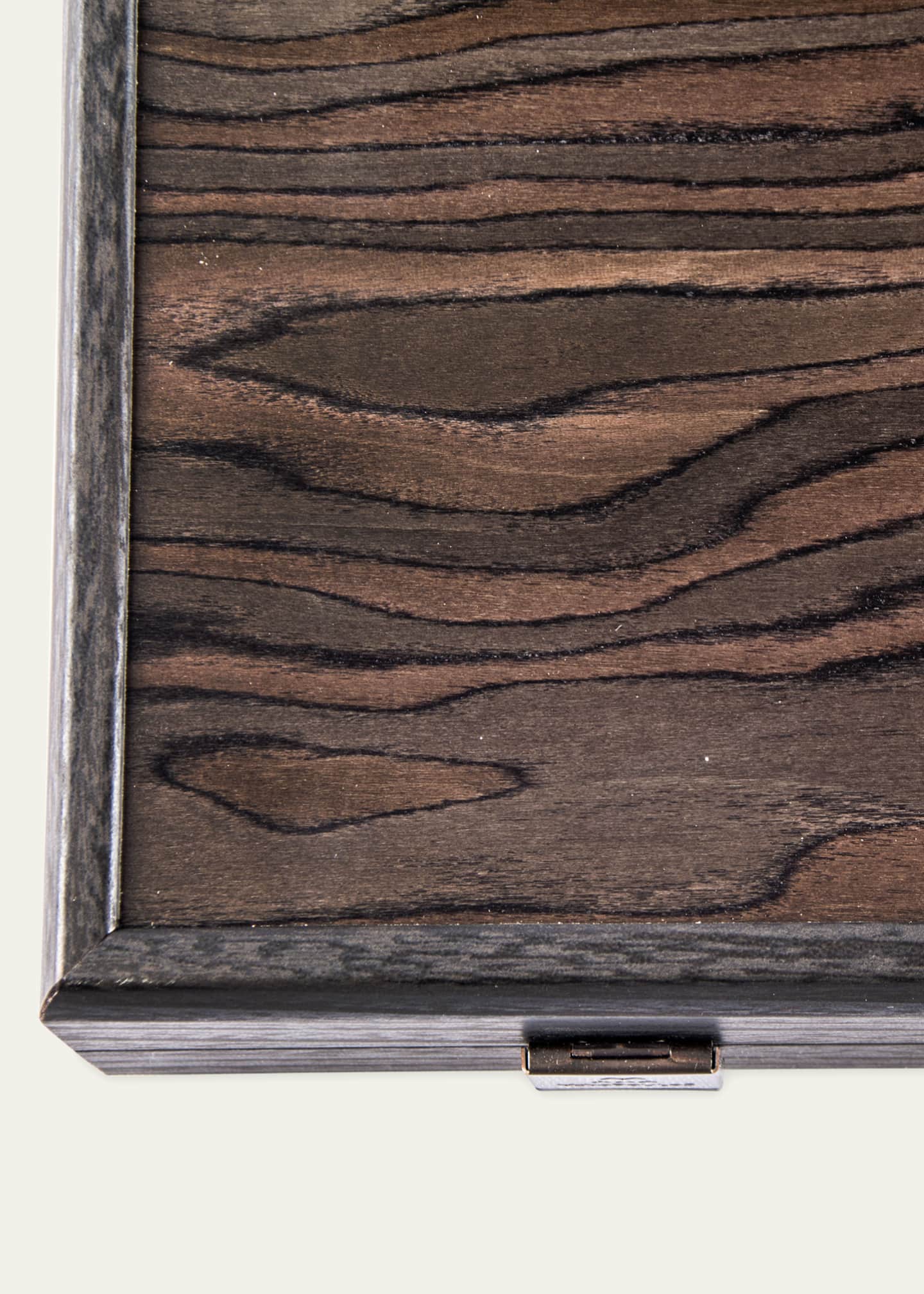 MANOPOULOS Ebony Burl Backgammon Set With Side Racks Image 4 of 5