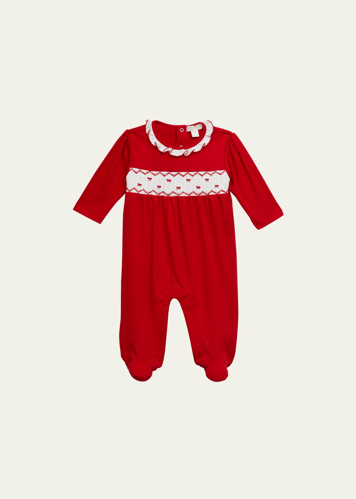 Kissy Kissy Girl's Holiday Smocked Footie Pajamas, Size Newborn9M