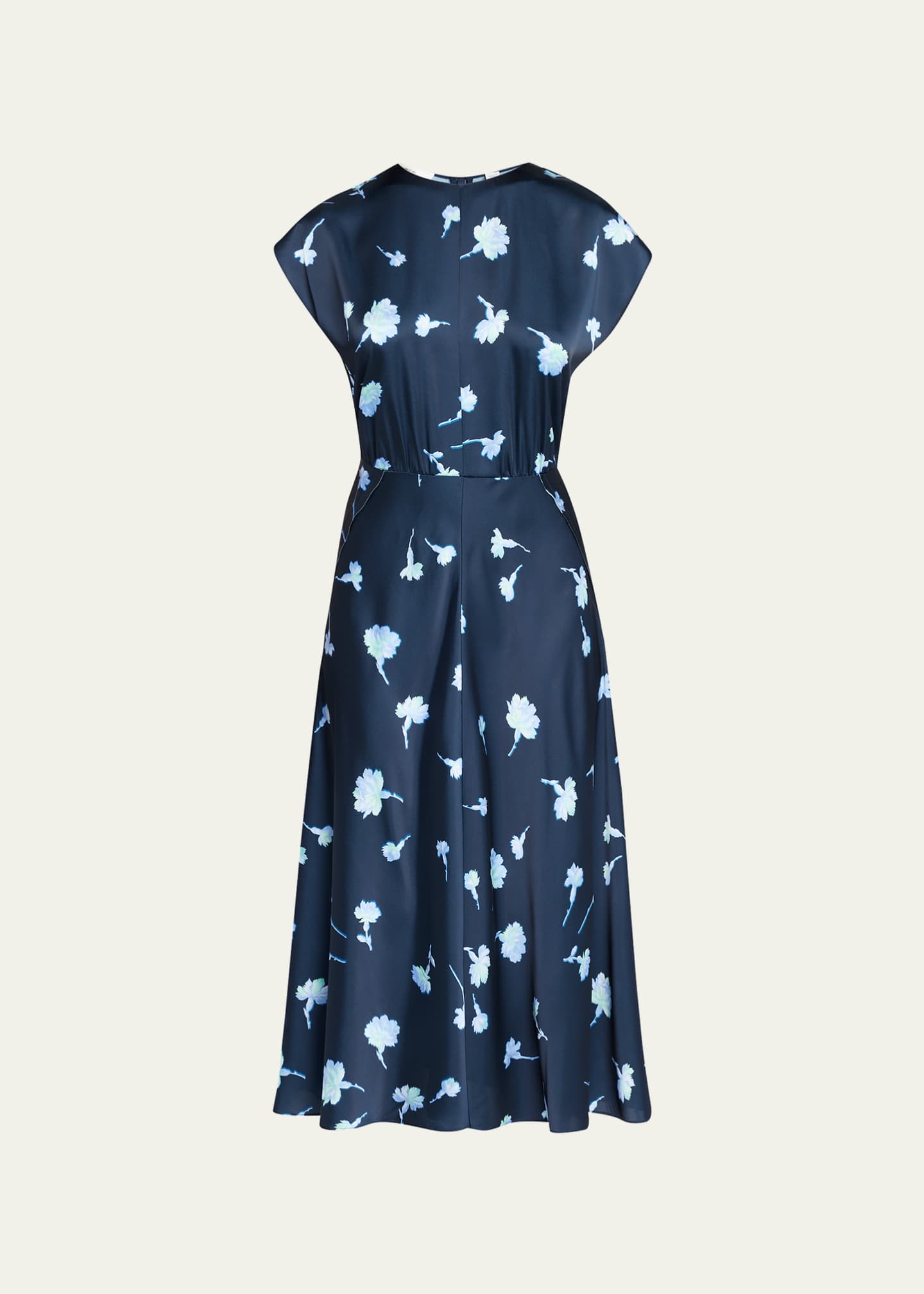 Vince Sea Carnation CapSleeve Midi Dress Bergdorf Goodman