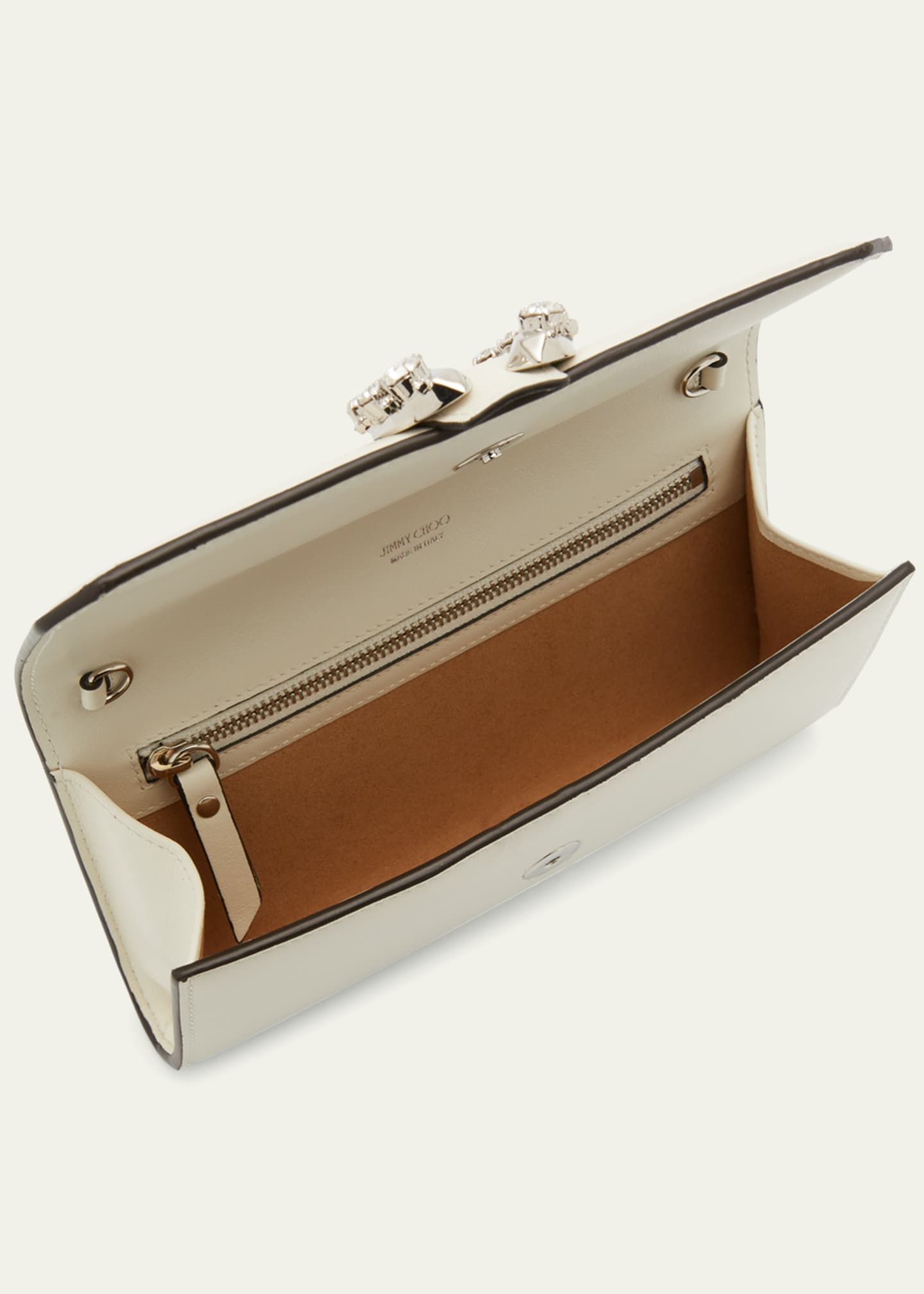 Jimmy Choo Buckle Lambskin Wallet with Chain