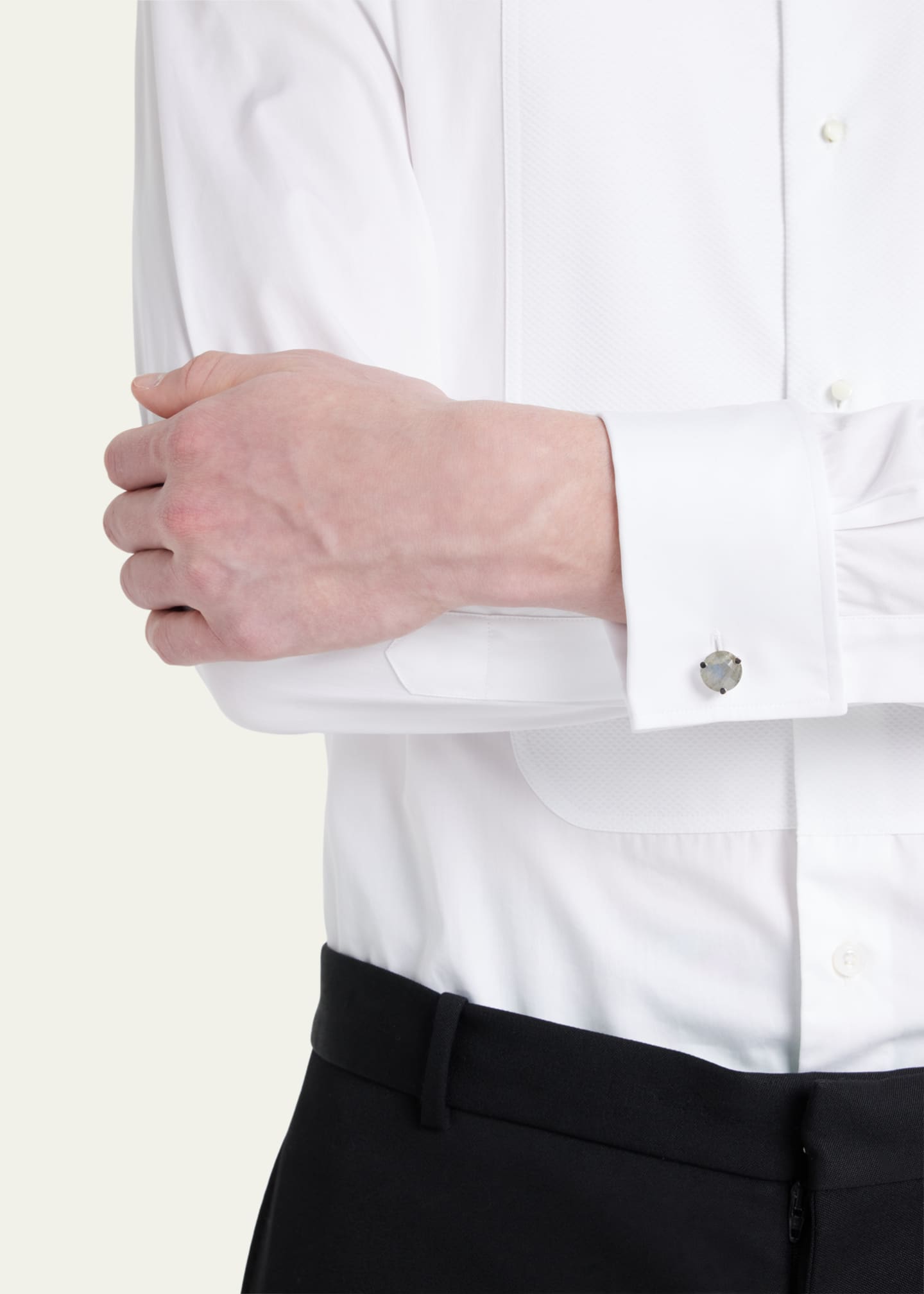 Jan Leslie Men's 18K Gold Mabe Pearl Cufflinks Image 2 of 3