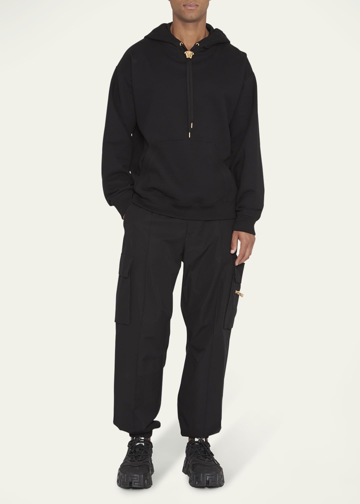 Versace Men's Medusa Bolo Pullover Hoodie Image 2 of 5