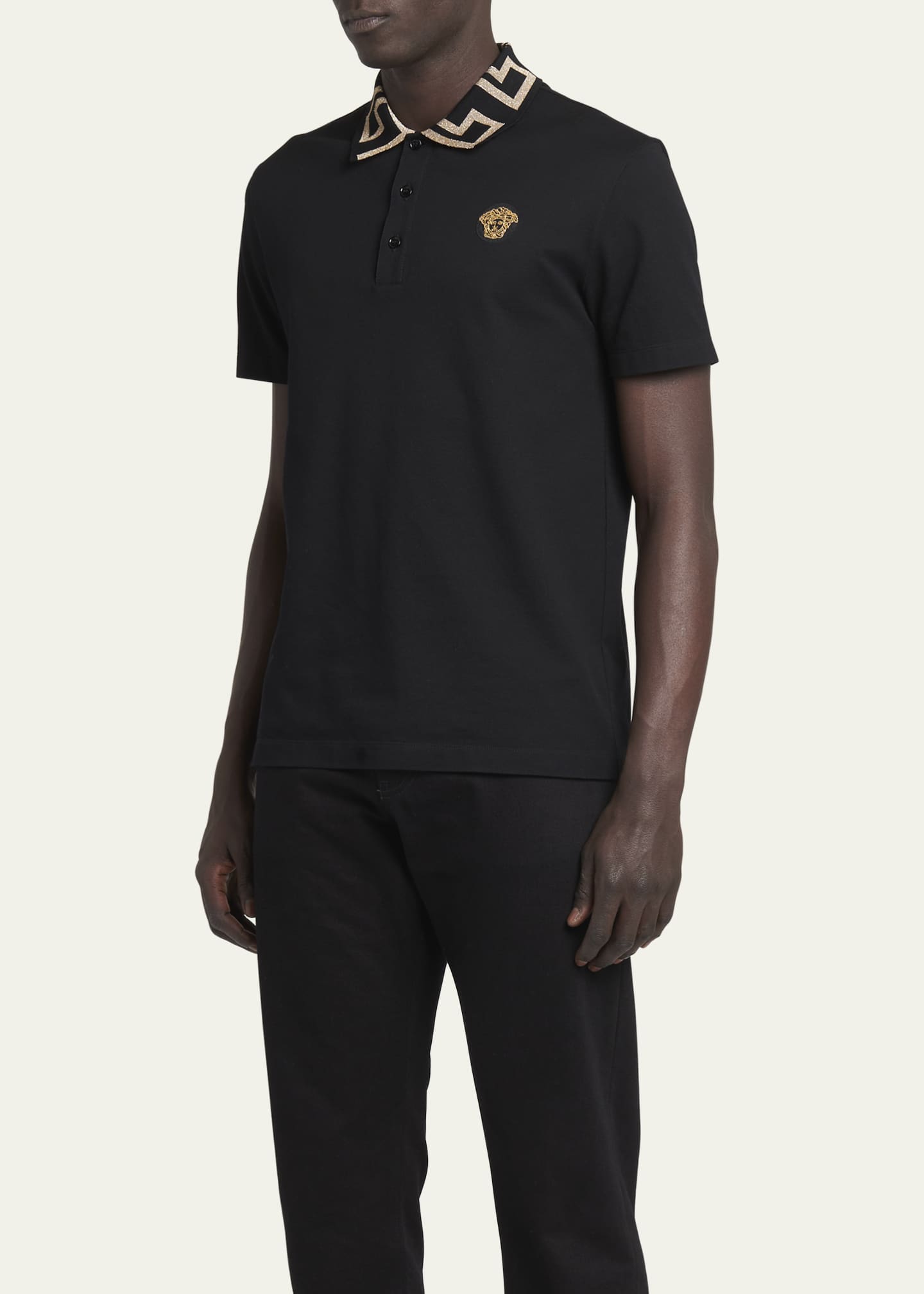 Versace Men's Greca-Collar Polo Shirt - Bergdorf Goodman