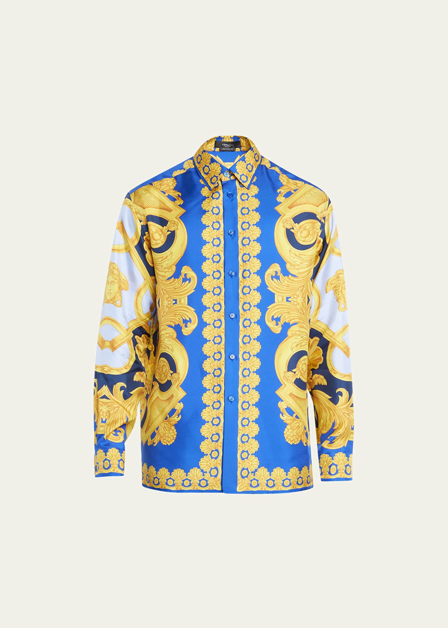 Versace Men's Baroque-Print Silk Shirt - Bergdorf Goodman