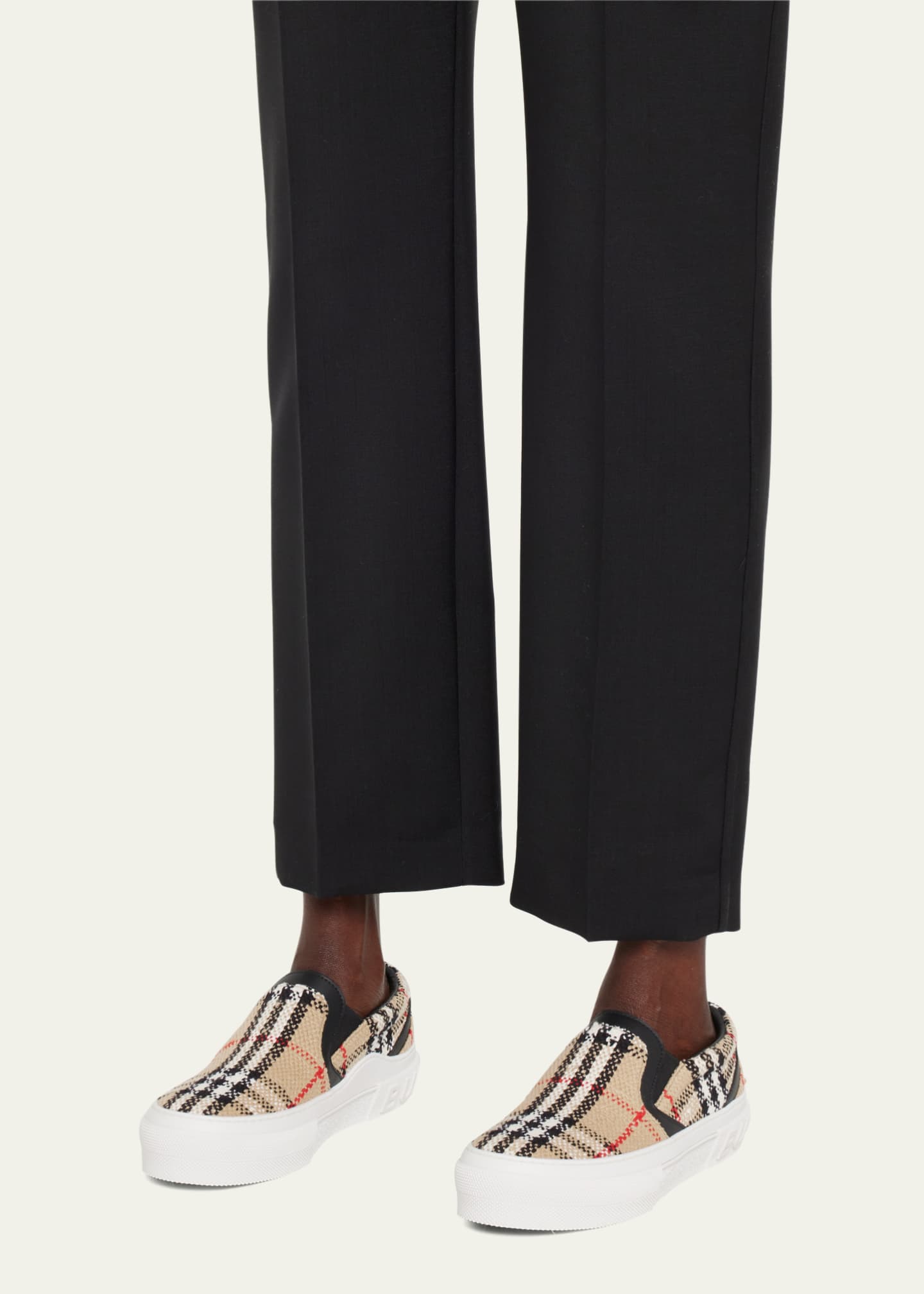 Burberry Curt Check Boucle Slip-On Sneakers - Bergdorf Goodman