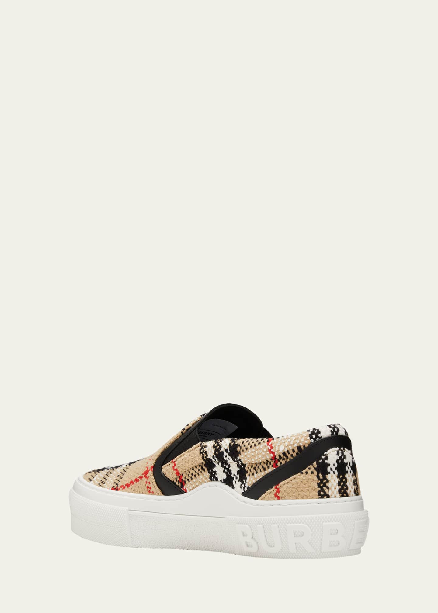 Burberry Curt Check Boucle Slip-On Sneakers - Bergdorf Goodman