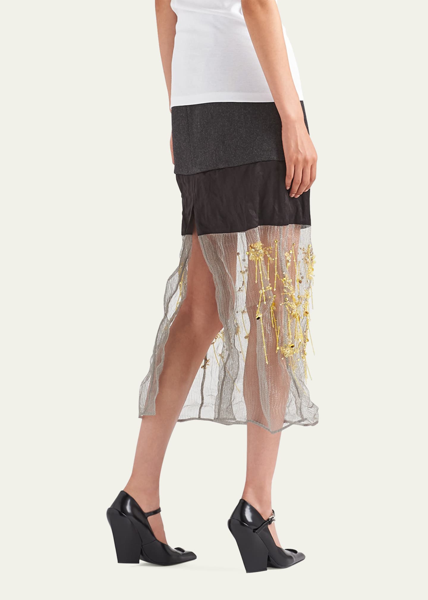【希少】PRADA Asymmetric cotton midi skirt スカート アシメ 希少】PRADA Asymmetric cotton midi skirt スカート アシメ