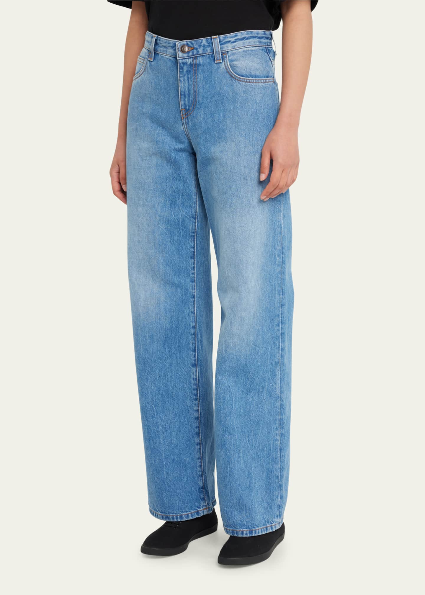 THE ROW Eglitta Straight-Leg Denim Pants - Bergdorf Goodman