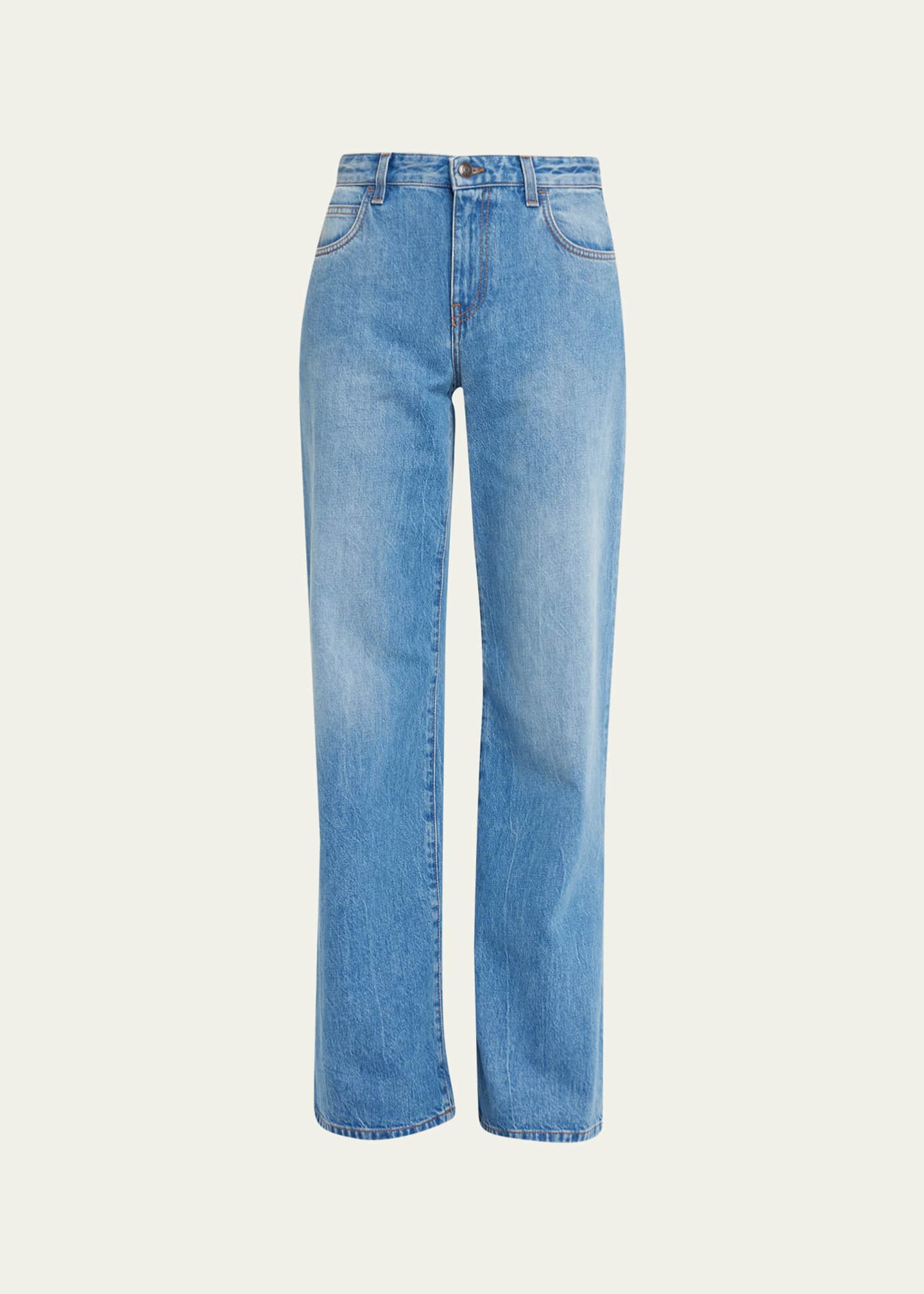 デニム・ジーパン The Row The Row Eglitta Denim Straight-Leg Jeans THE ROW Eglitta Straight Leg Washed Jeans - Bergdorf Goodman