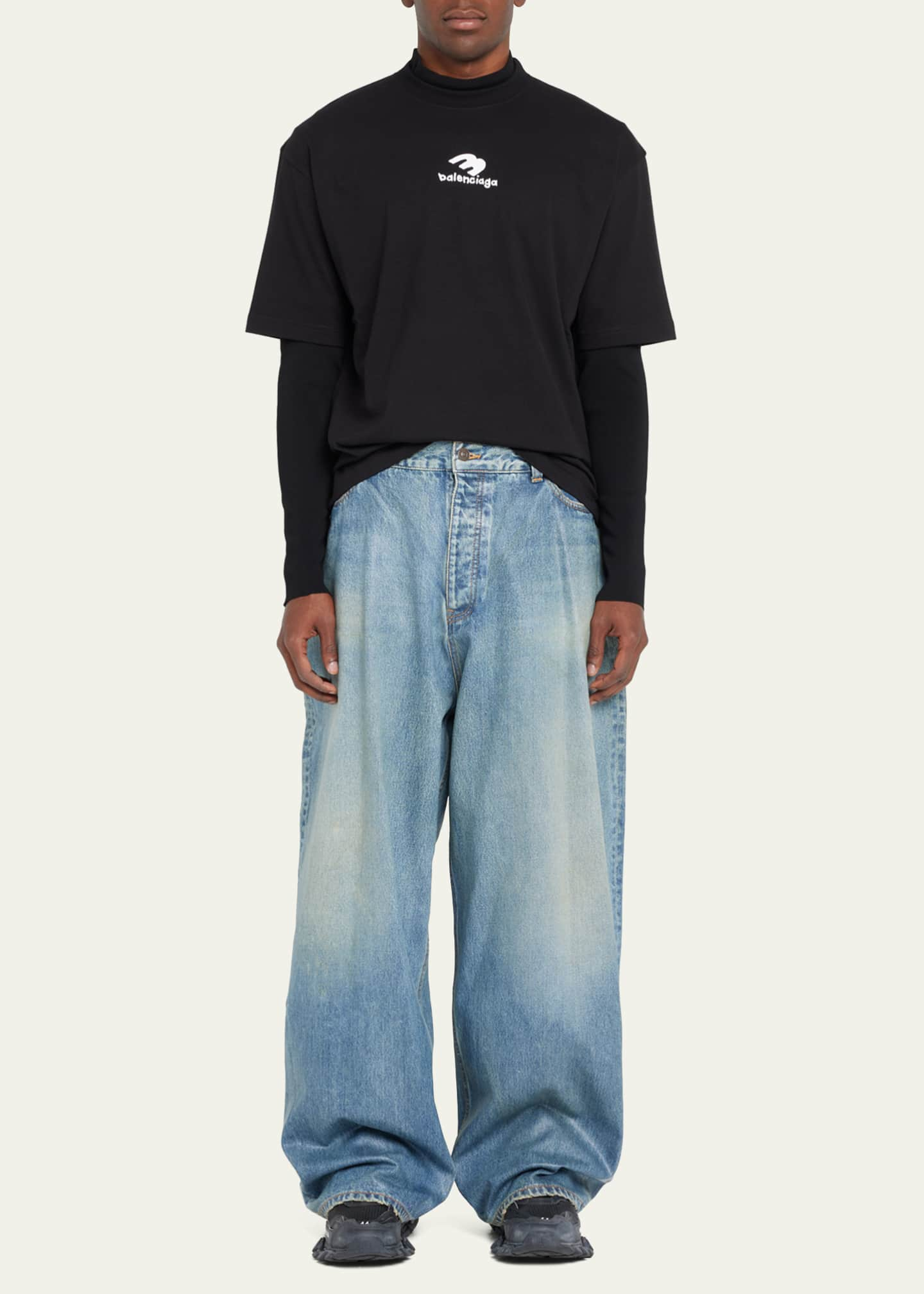 Balenciaga Men's Baggy HighRise Jeans Bergdorf Goodman