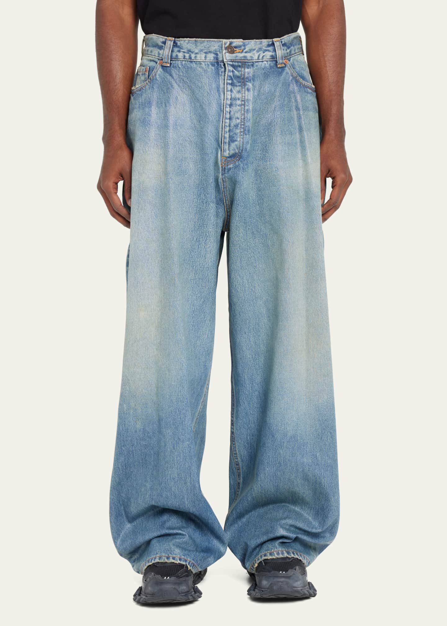 Balenciaga Men's Baggy HighRise Jeans Bergdorf Goodman