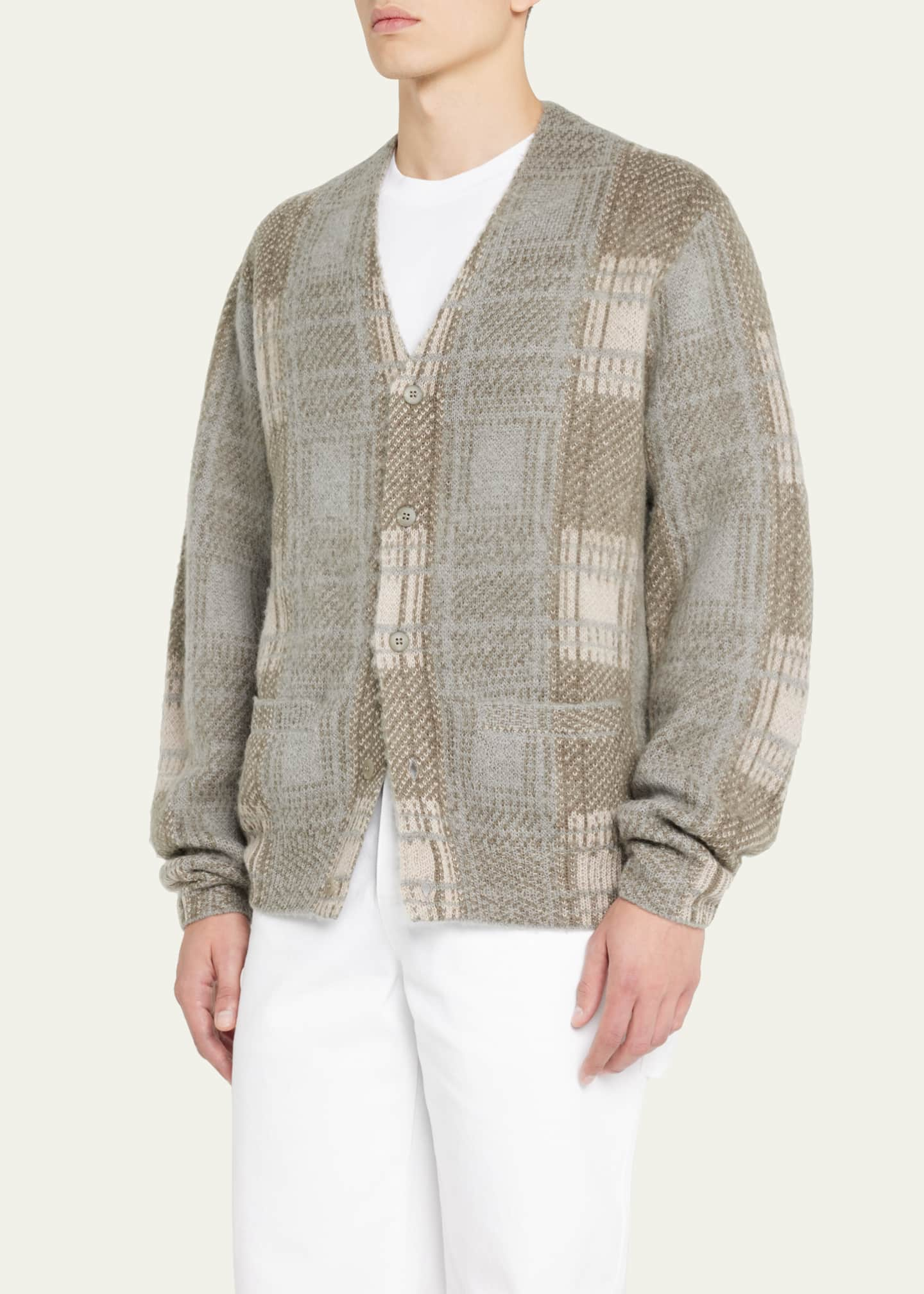 Stampd Men's Plaid Cardigan Sweater - Bergdorf Goodman