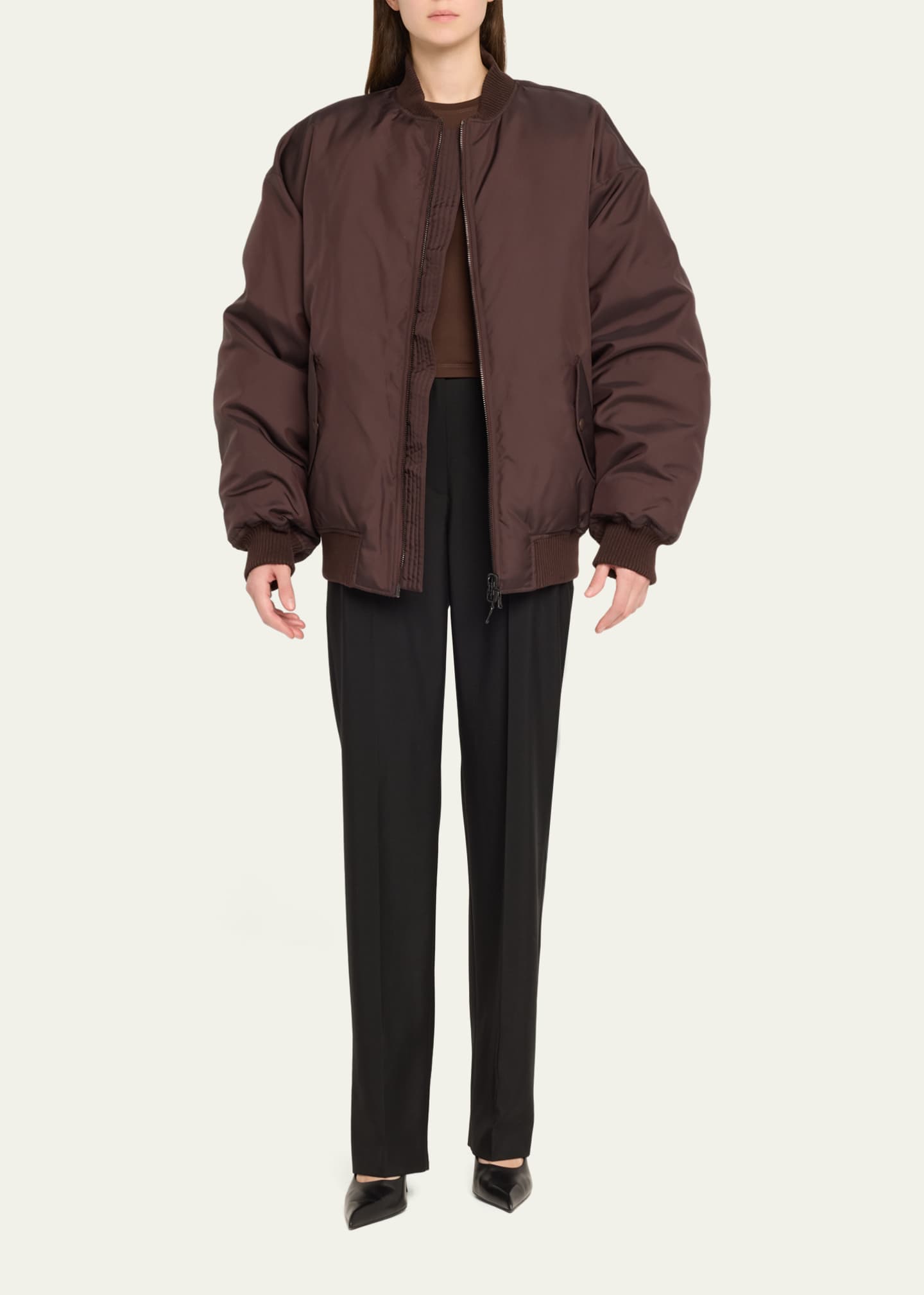 WARDROBE.NYC Nylon Reversible Bomber Jacket Image 2 of 5