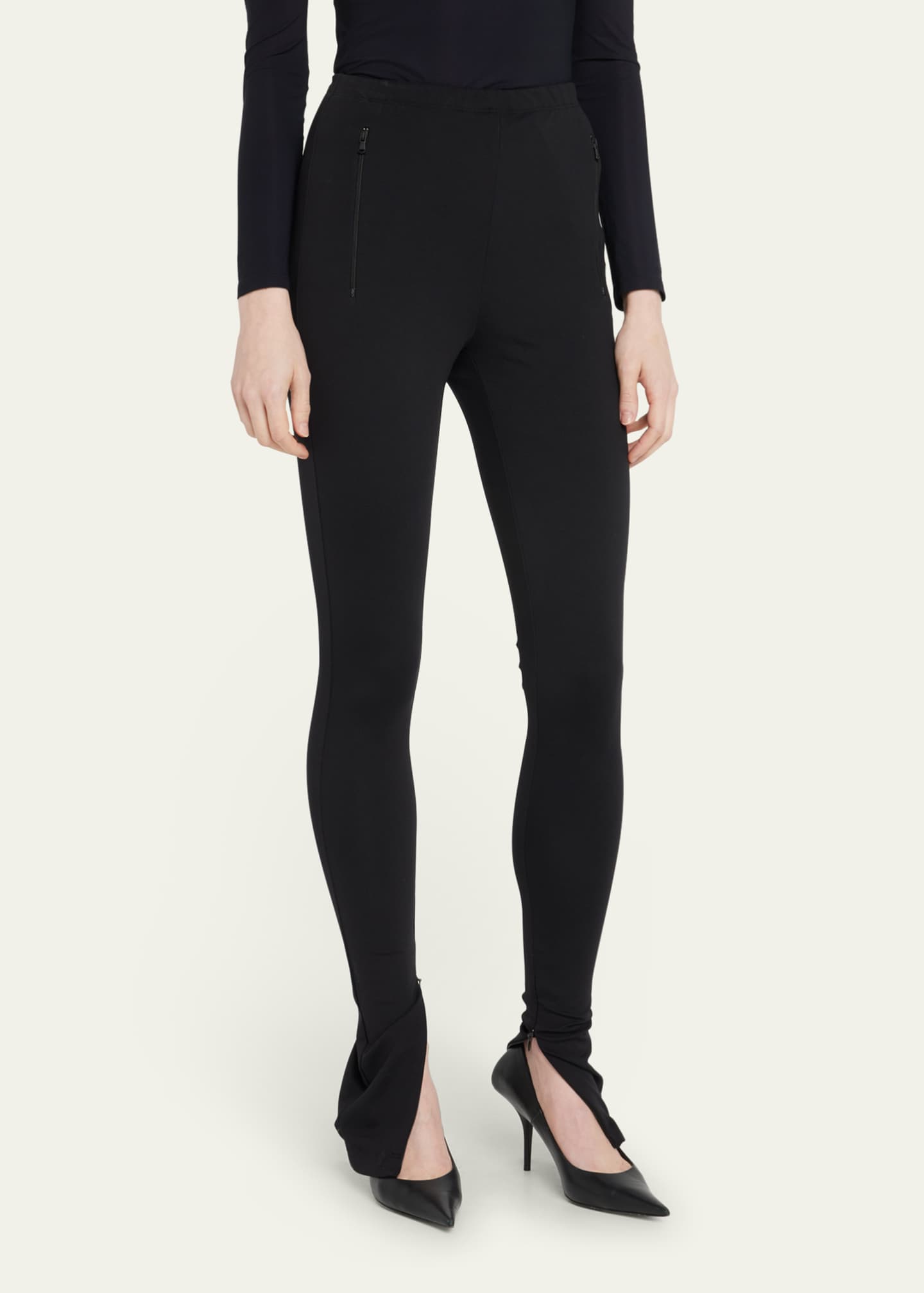 WARDROBE.NYC Side ZipHem Leggings Bergdorf Goodman