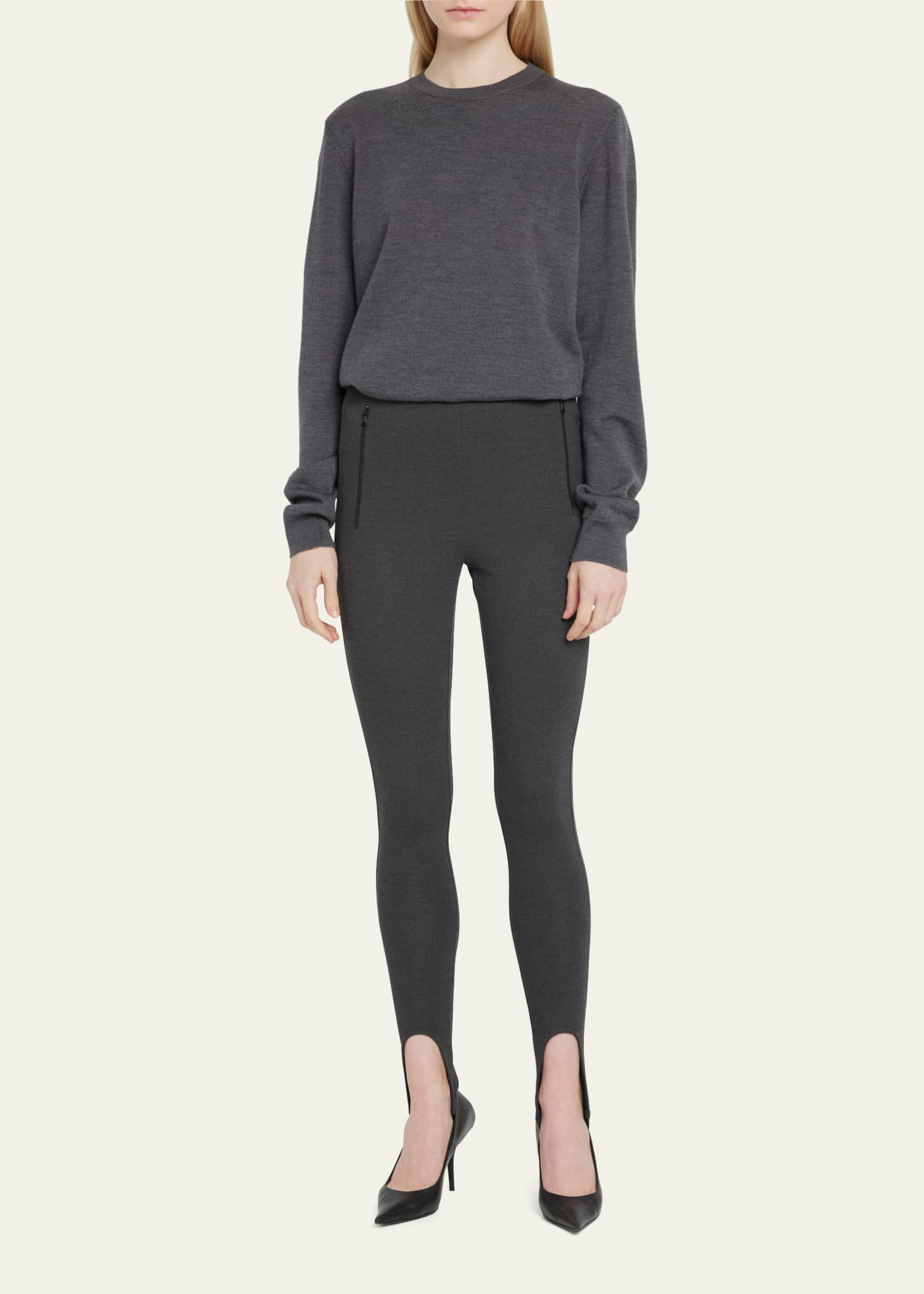 WARDROBE.NYC ZipPocket Stirrup Leggings Bergdorf Goodman