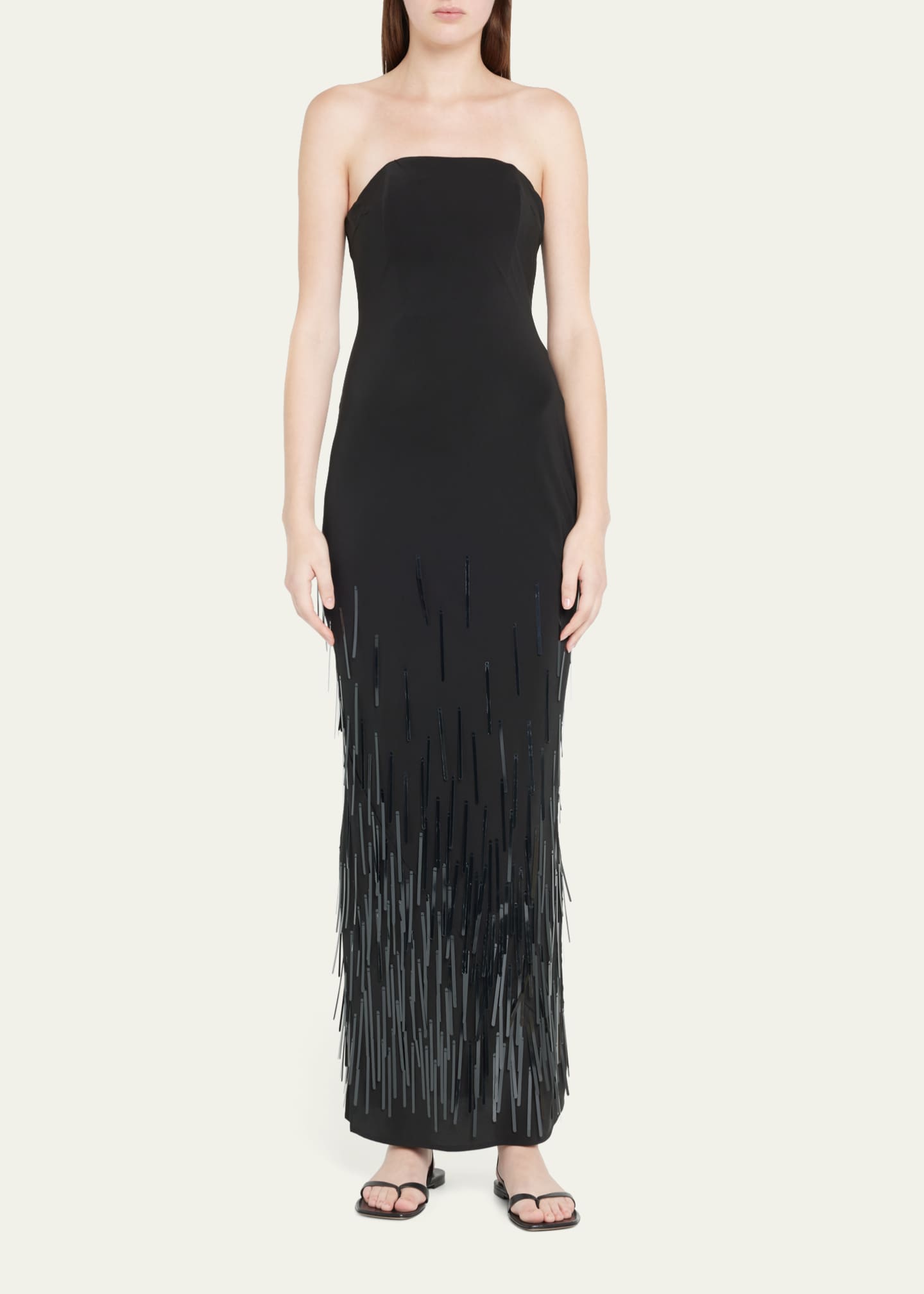 Cult Gaia Anisa Strapless Embellished Silk Column Gown - Bergdorf Goodman