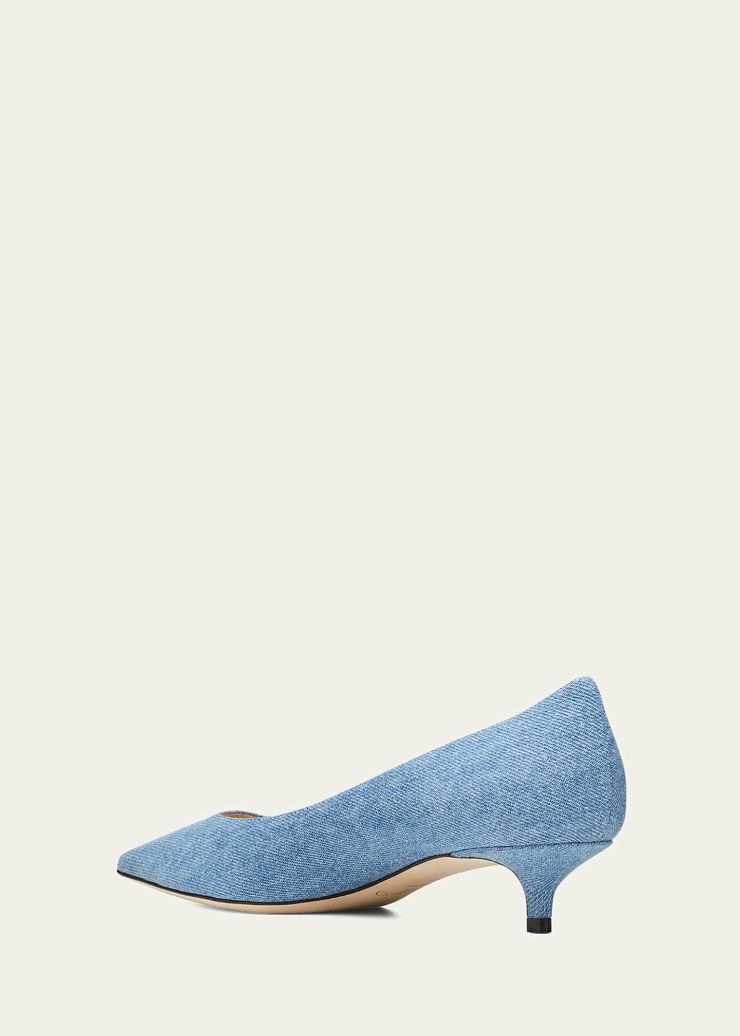 Jimmy Choo Amelia Denim KittenHeel Pumps Bergdorf Goodman