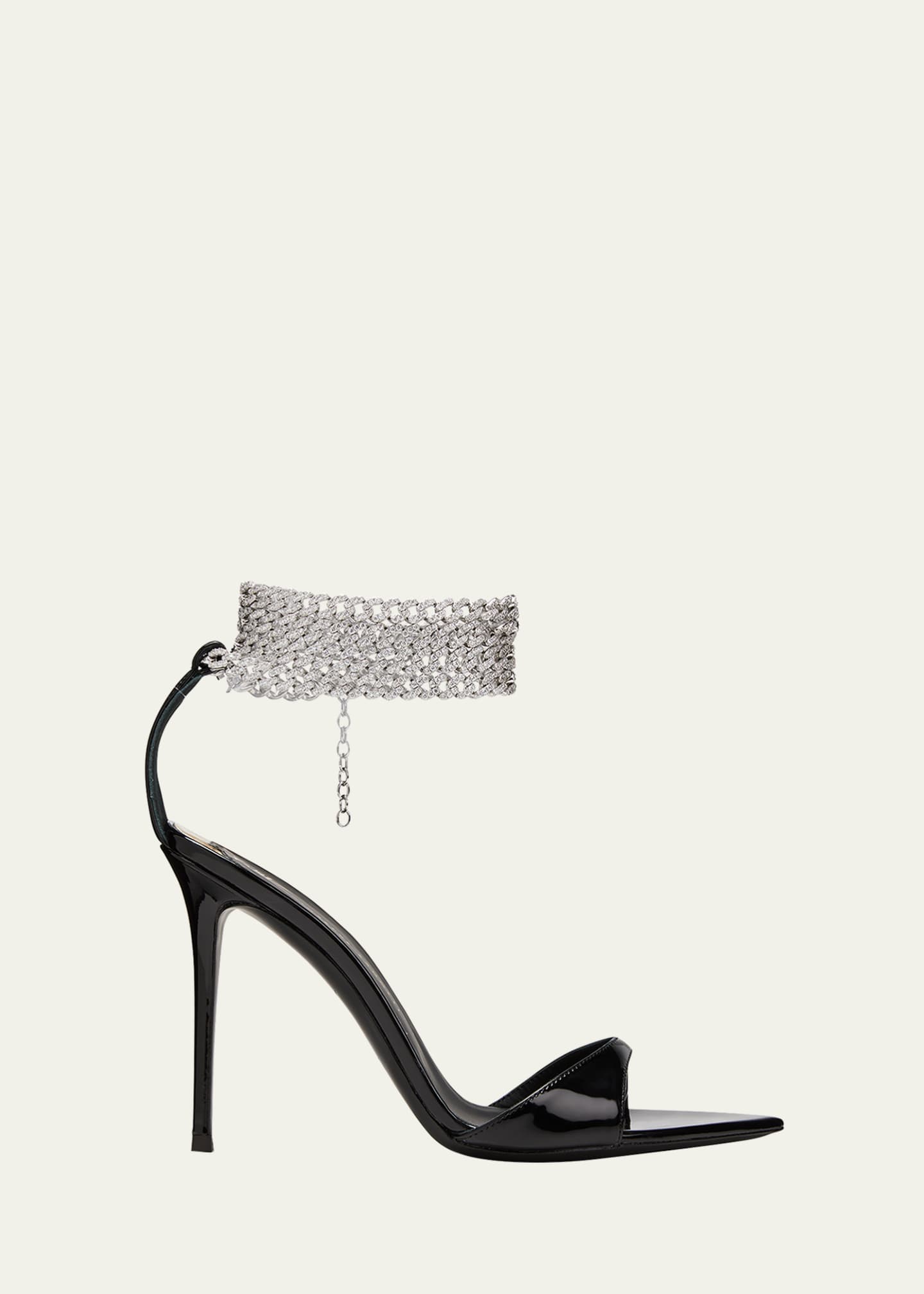 Smil med hensyn til smeltet Giuseppe Zanotti Patent Crystal Ankle-Chain Sandals - Bergdorf Goodman