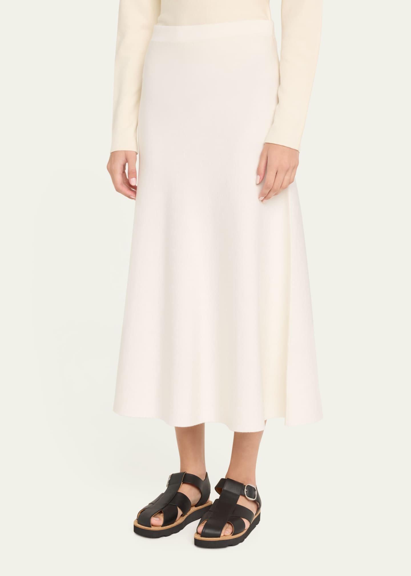 Gabriela Hearst Freddie Midi Wool-Cashmere Skirt Image 4 of 5