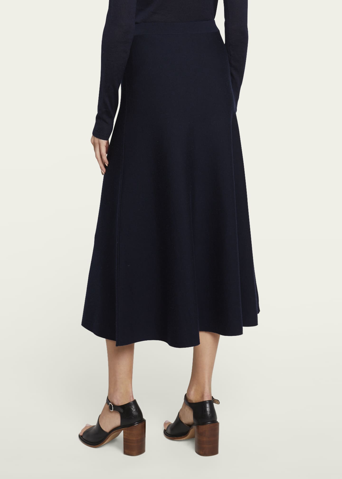 Gabriela Hearst Freddie Midi Wool-Cashmere Skirt Image 3 of 5