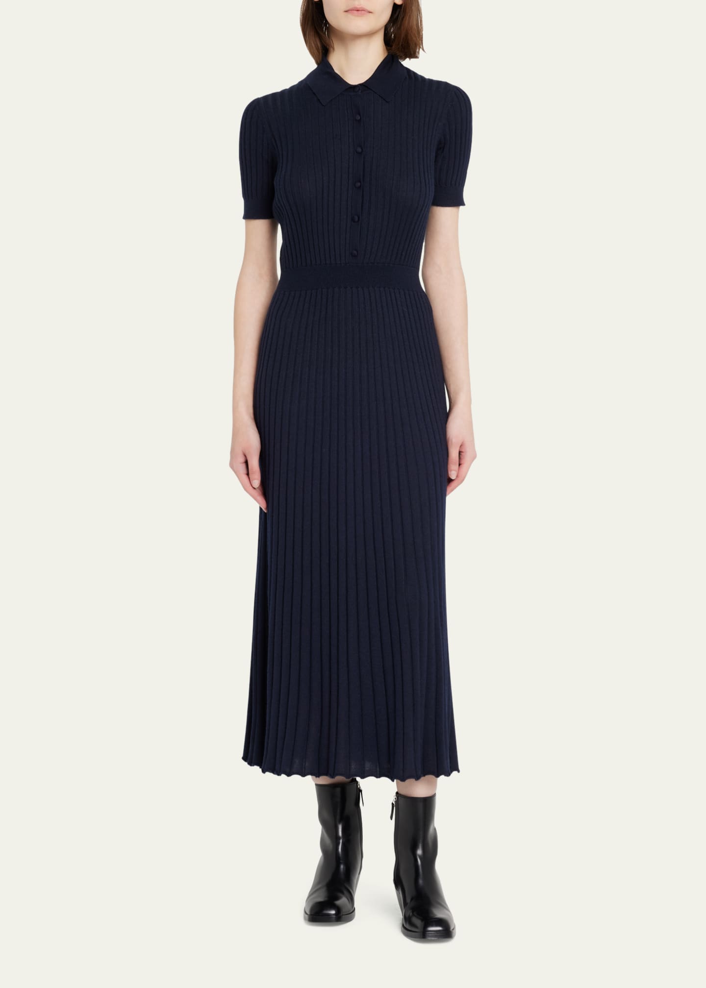 Gabriela Hearst Amor Polo Ribbed Cashmere Dress Image 2 of 5