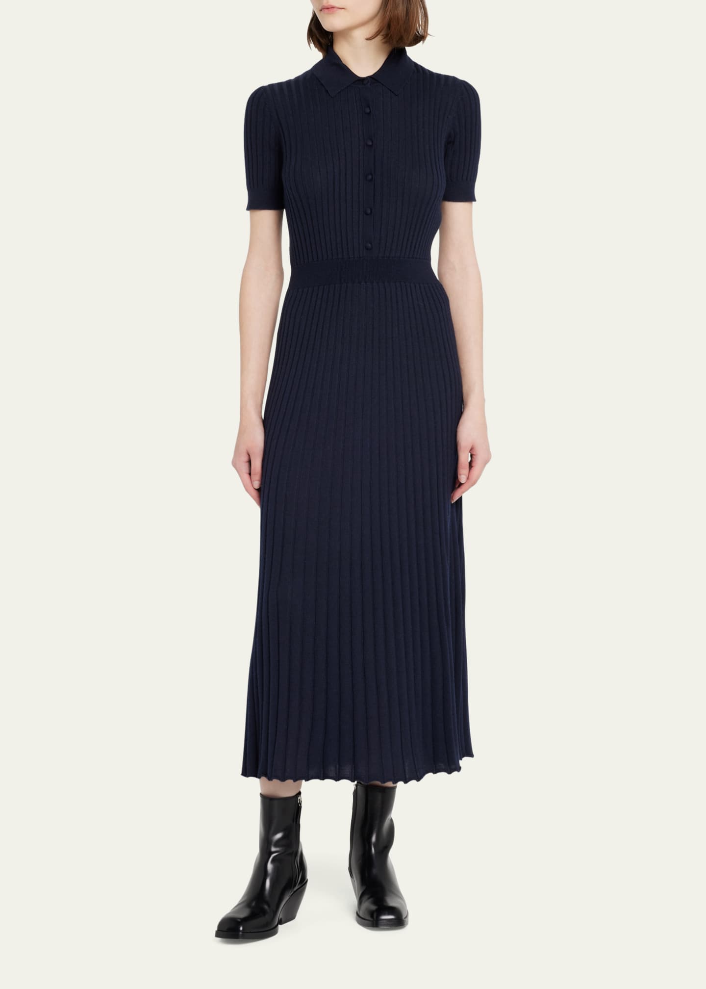 Gabriela Hearst Amor Polo Ribbed Cashmere Dress Image 4 of 5