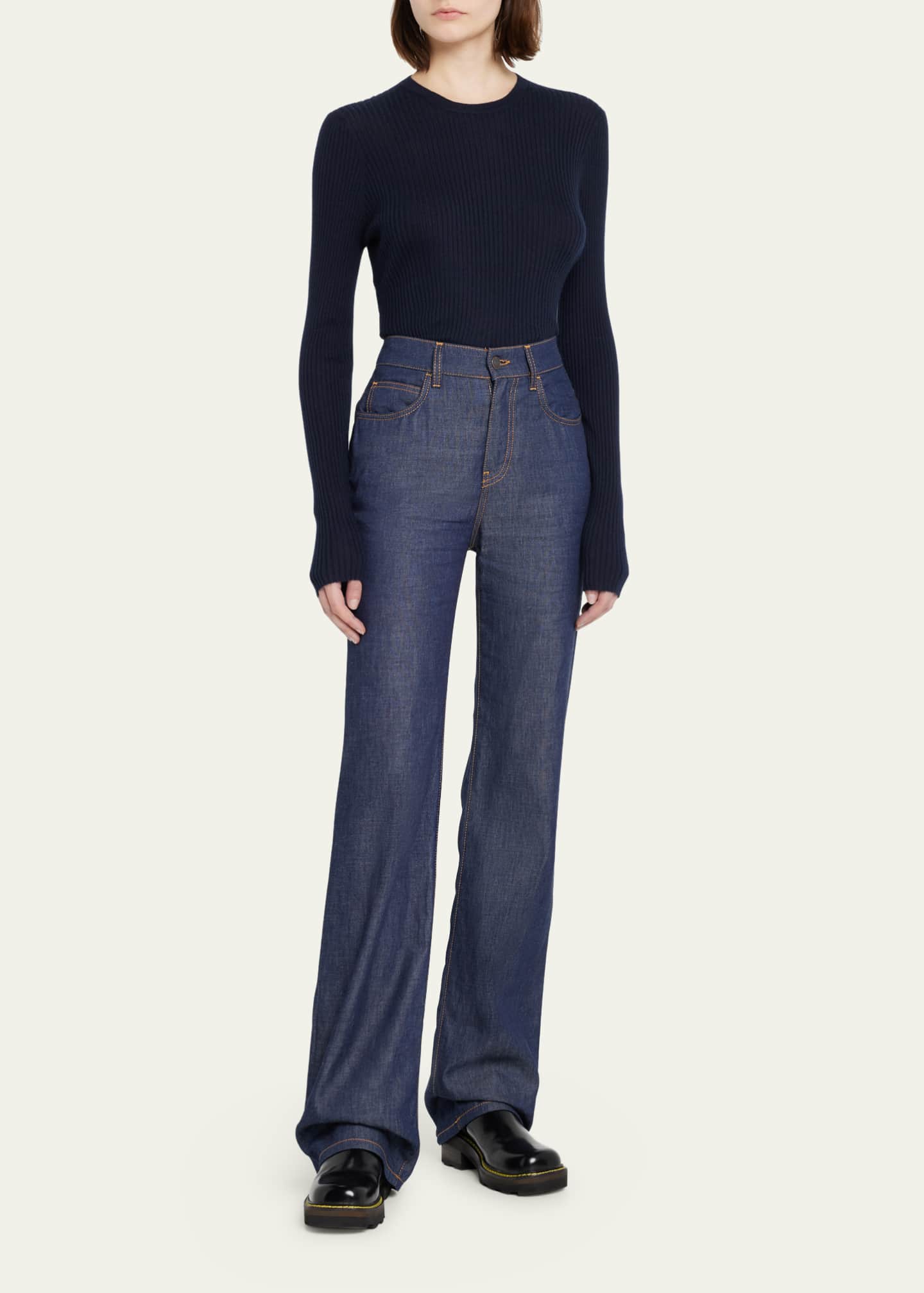 Gabriela Hearst Browning Cashmere Ribbed Top Image 2 of 5