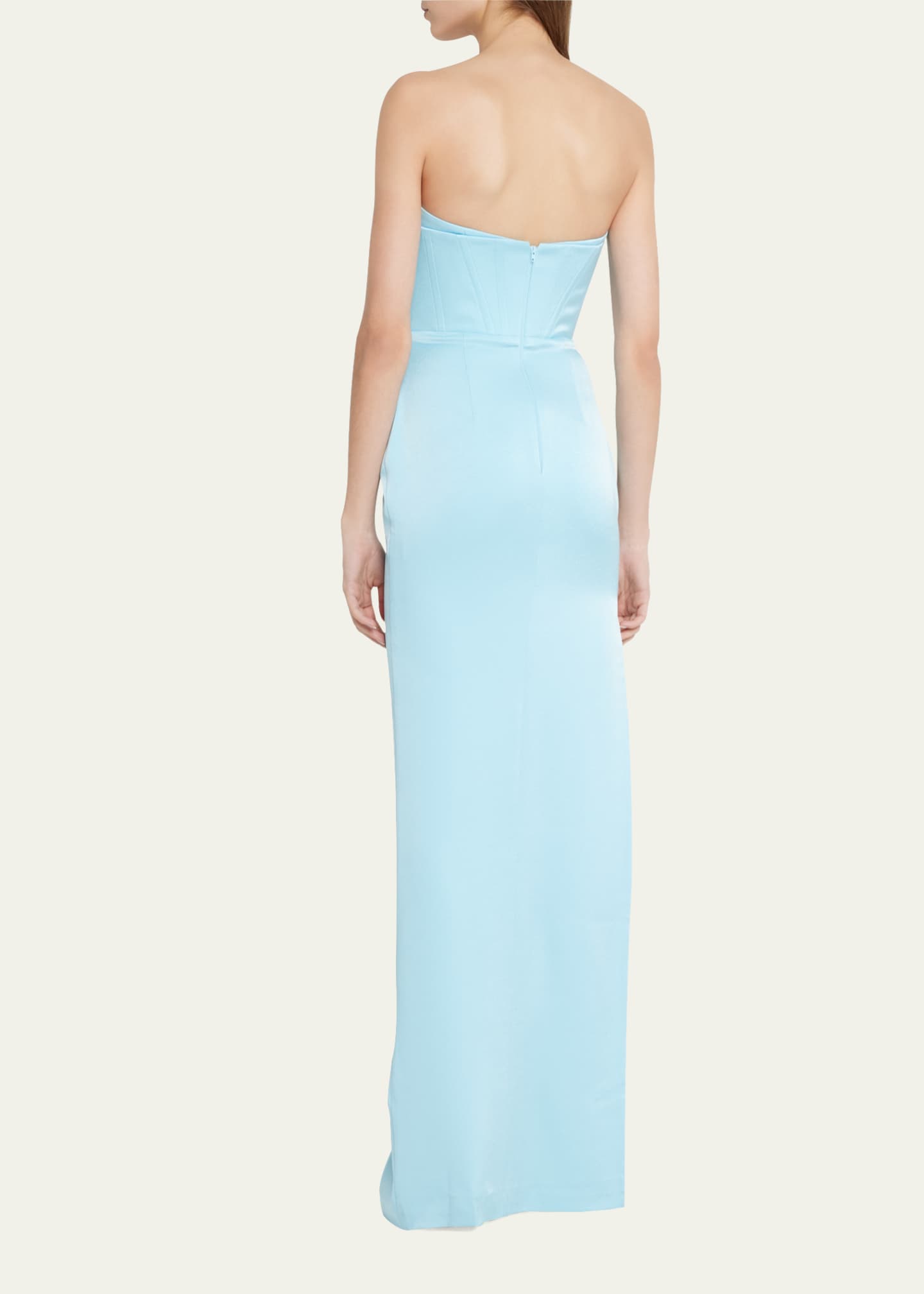 Alex Perry Satin Crepe Curved Corset Column Dress Bergdorf Goodman 