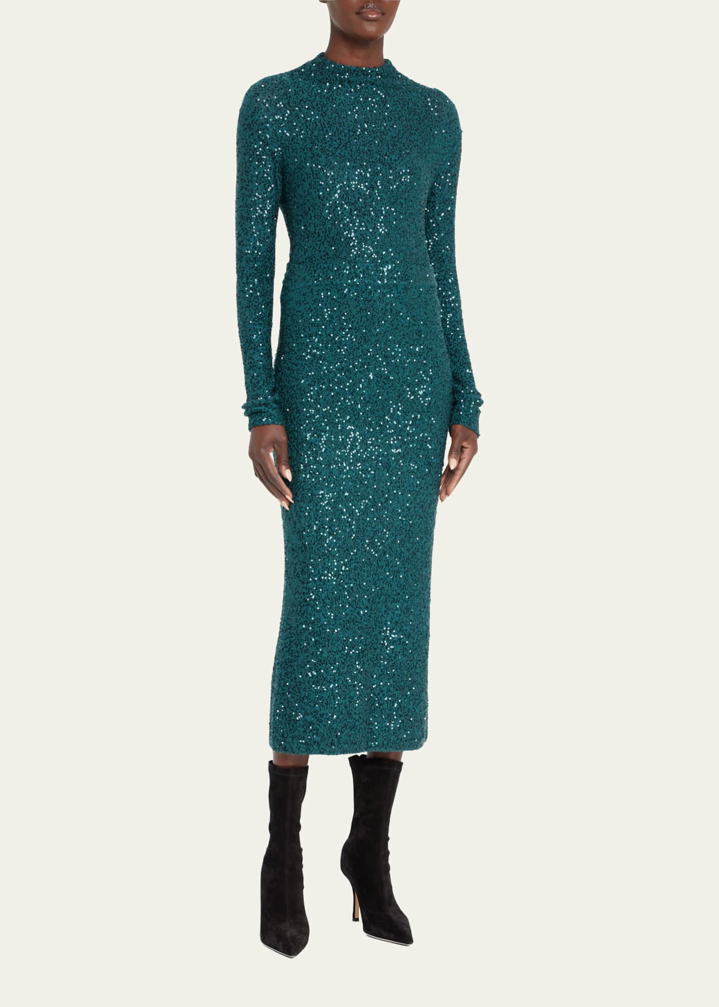 LAPOINTE Cashmere Sequin Midi Skirt Image 2 of 5
