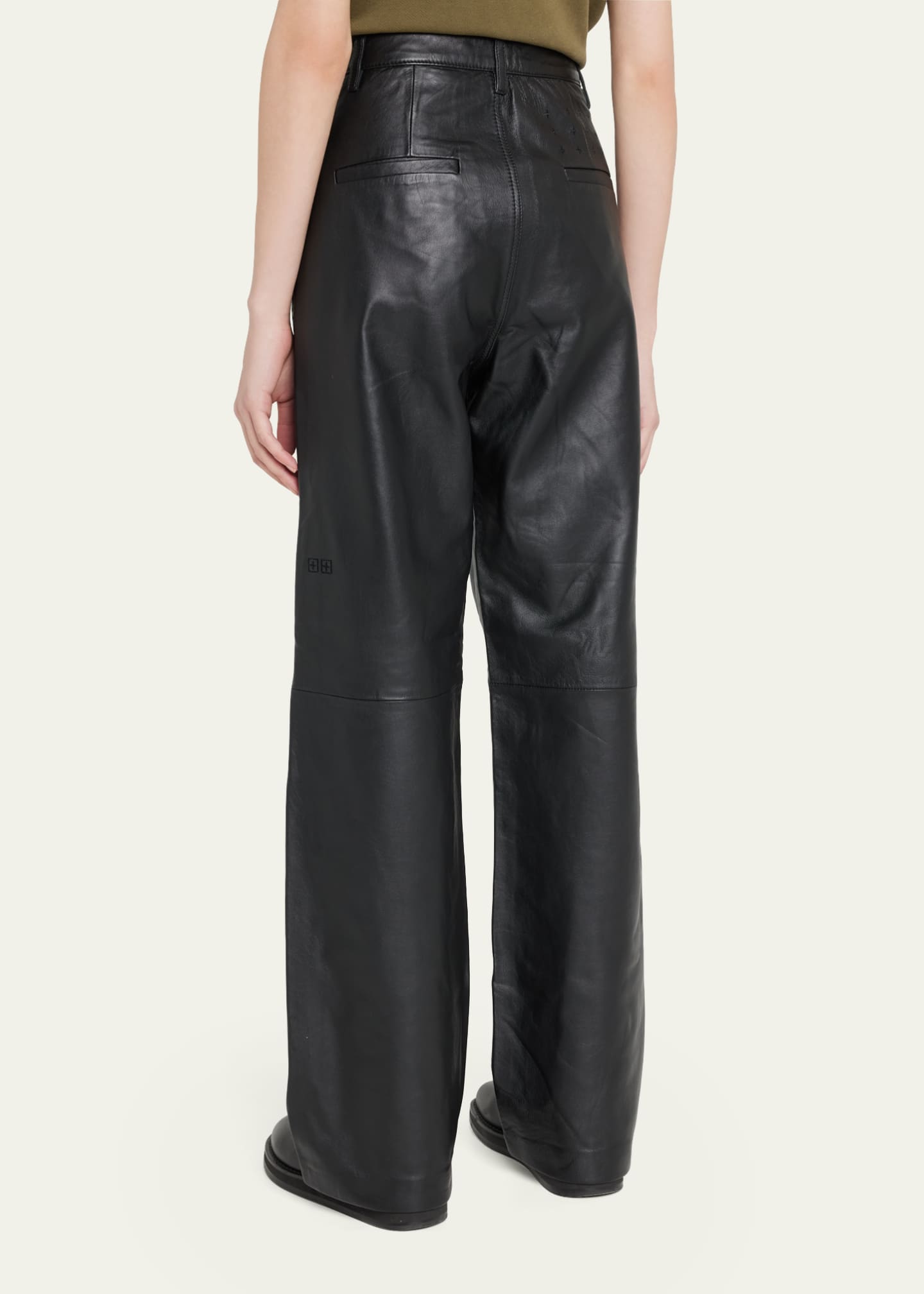 Ksubi Crossin High-Rise Straight Leather Pants - Bergdorf Goodman